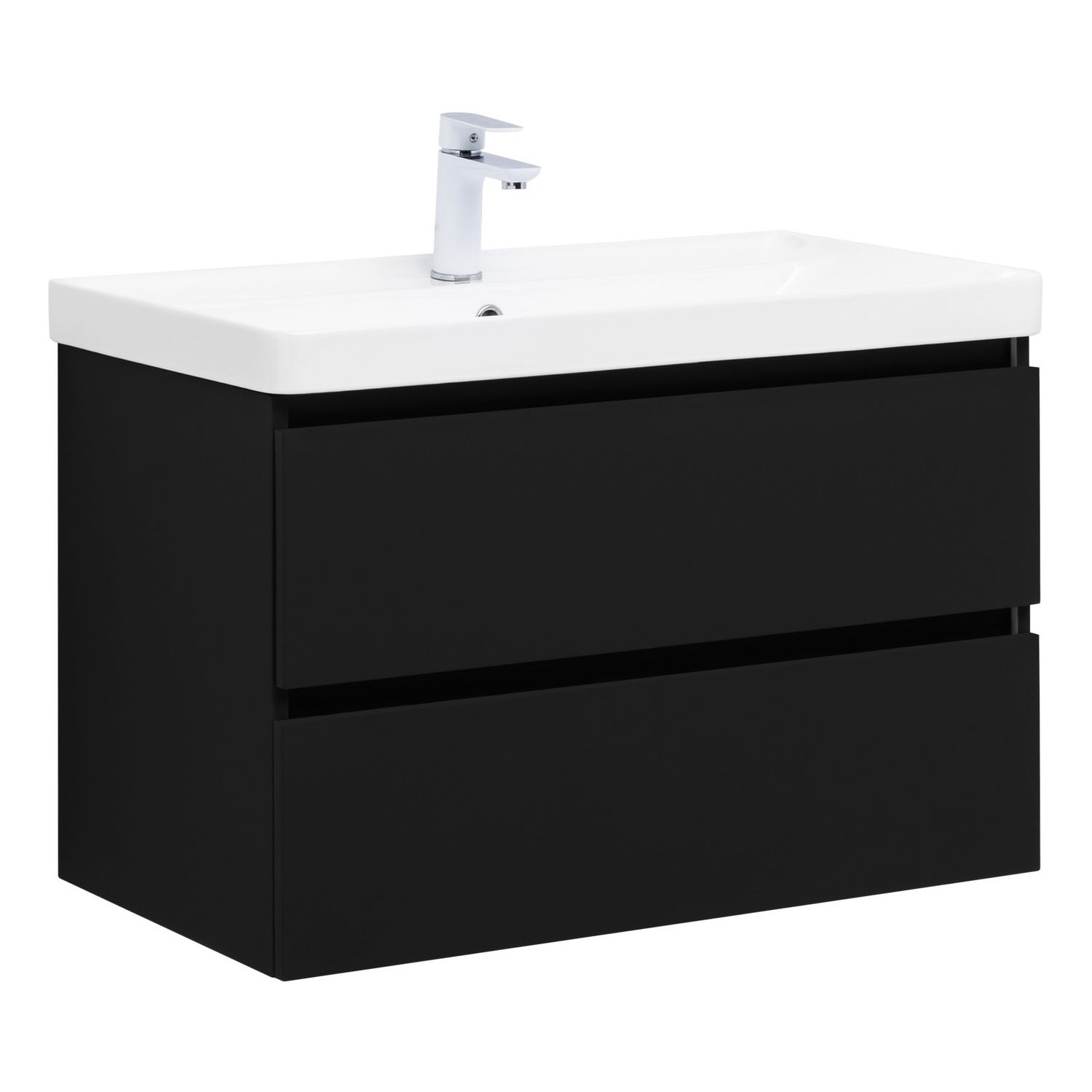 Изображение товара Тумба под раковину Aquanet Вега 2.0 80 черный современная подвесная мебель для ванной