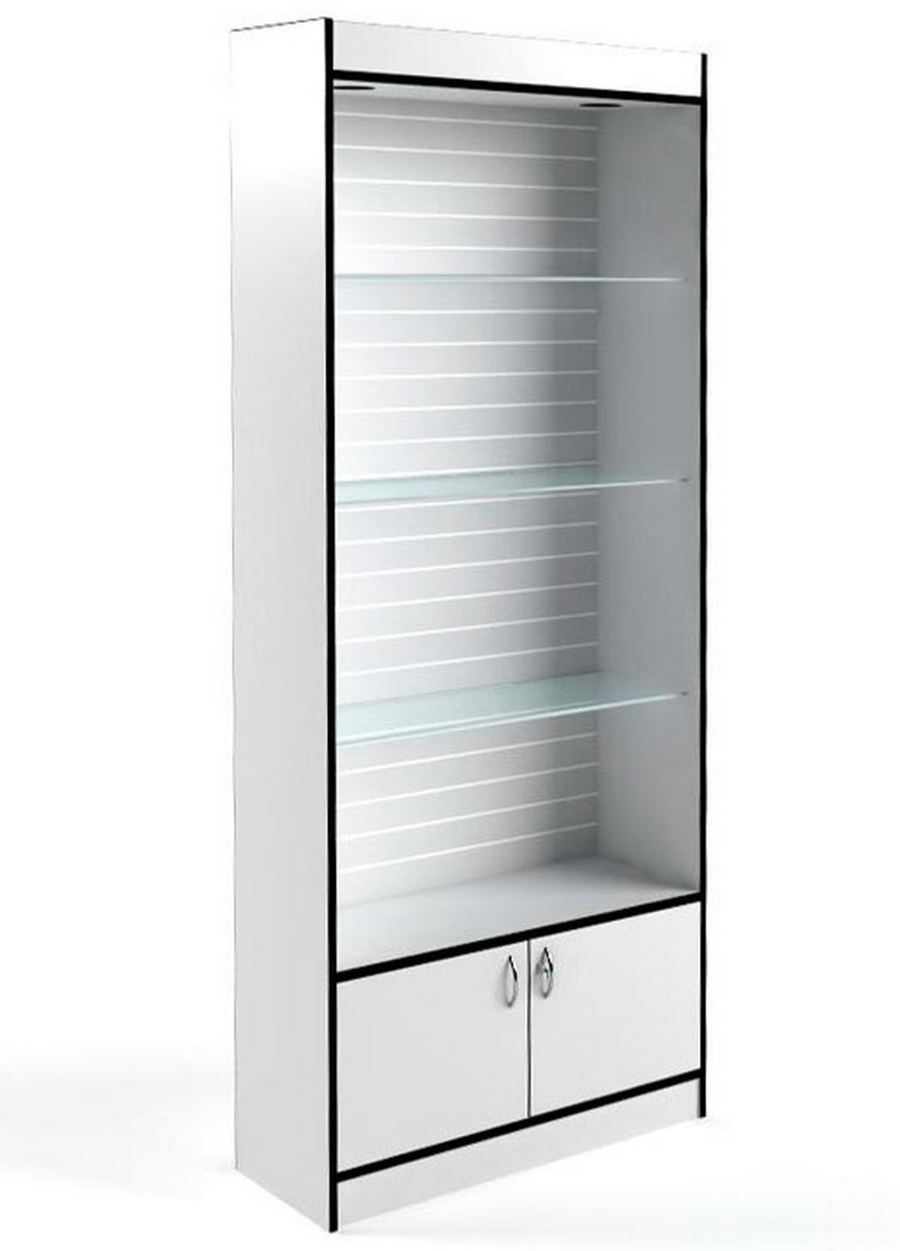 Изображение товара Шкаф-витрина 85x200 см с накопителем Универсал №62-Э белый