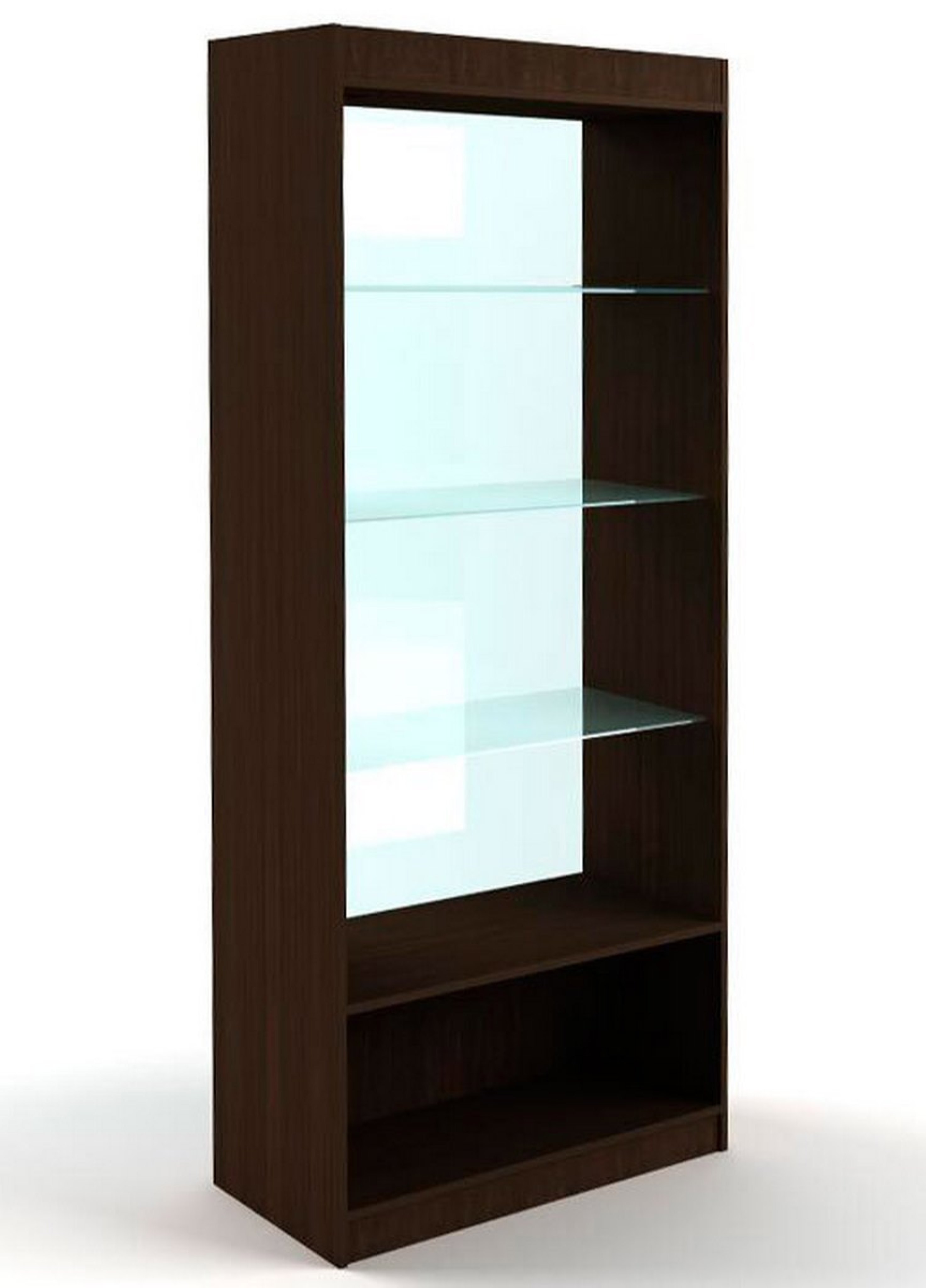 Изображение товара Шкаф-витрина 85x200 см Универсал №160-С без дверей дерево/стекло цвет венге