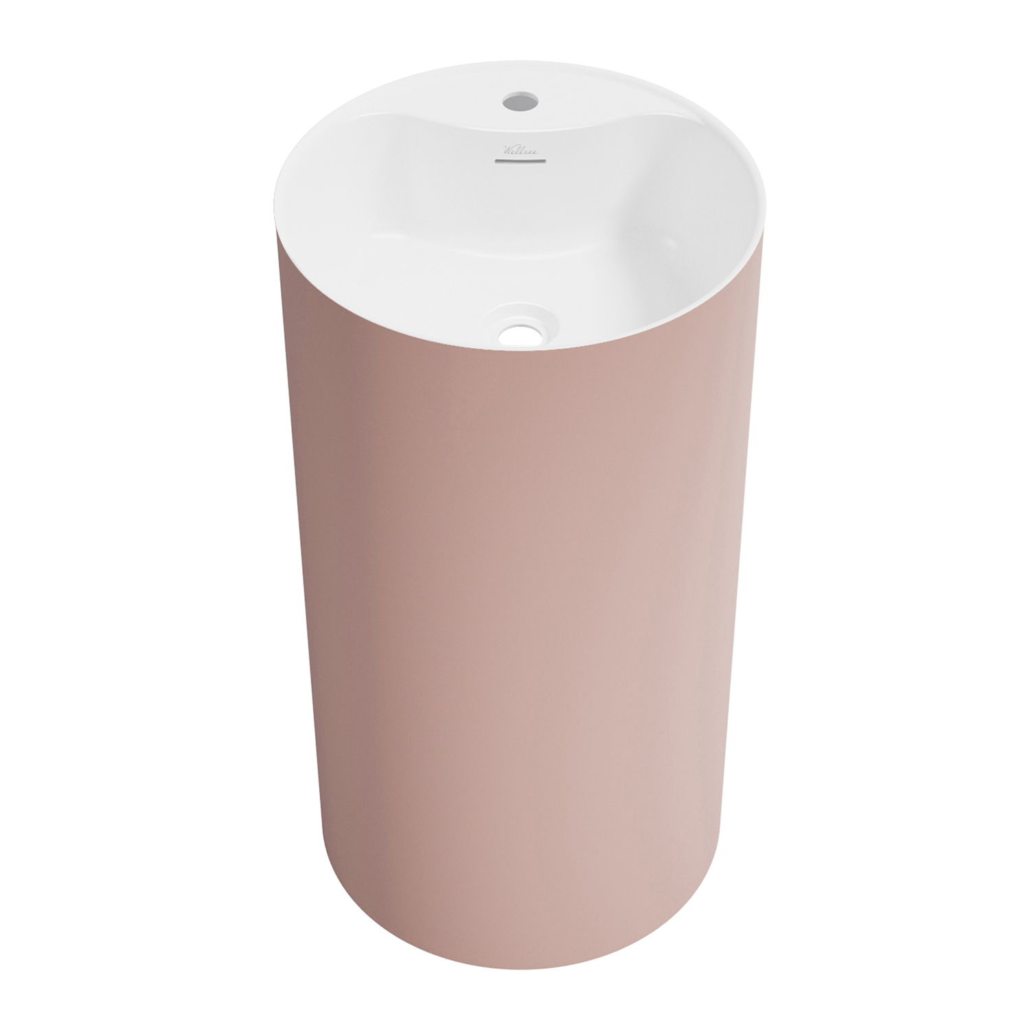 Изображение товара Напольная акриловая раковина Wellsee Chalice Perfection диаметр 45 см цвет белый матовый светло-роз