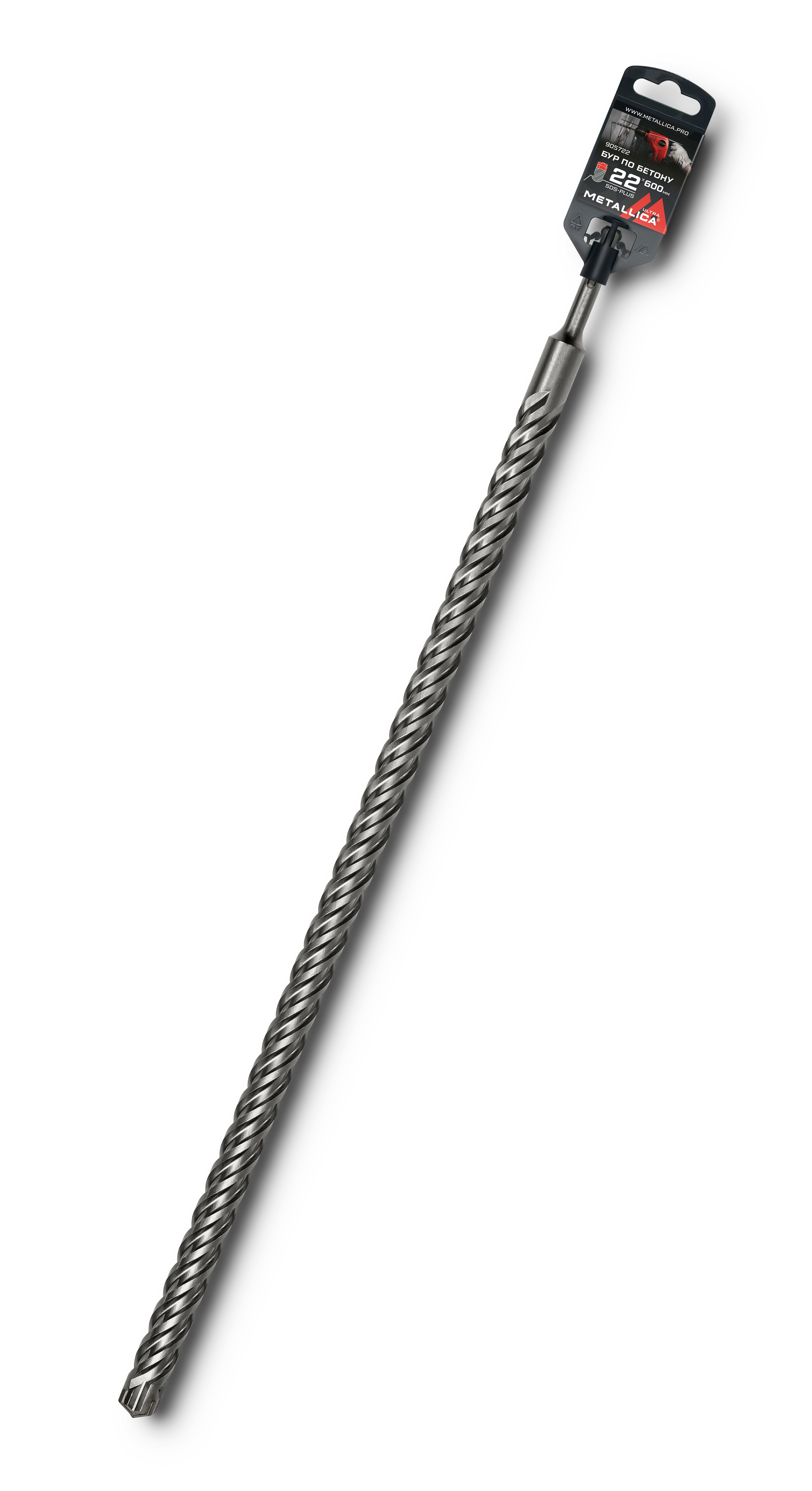 Изображение товара Бур по железобетону SDS Plus 22 мм METALLICA 905722 600 мм