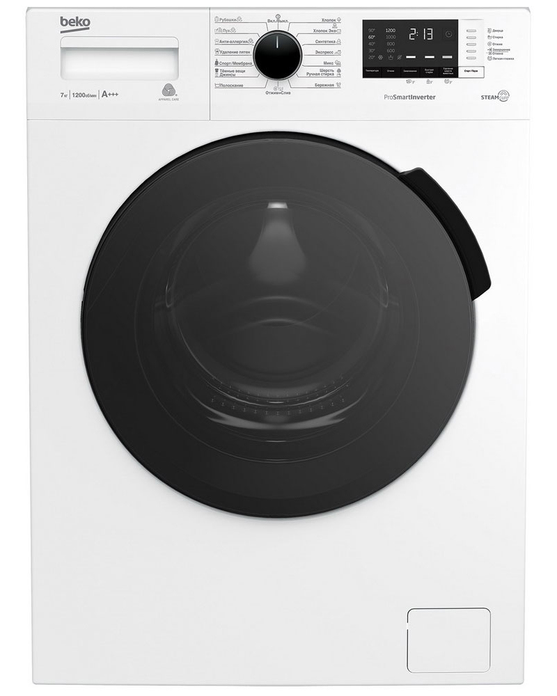 Изображение товара Стиральная машина Beko RSPE78612W максимальная загрузка 7 кг