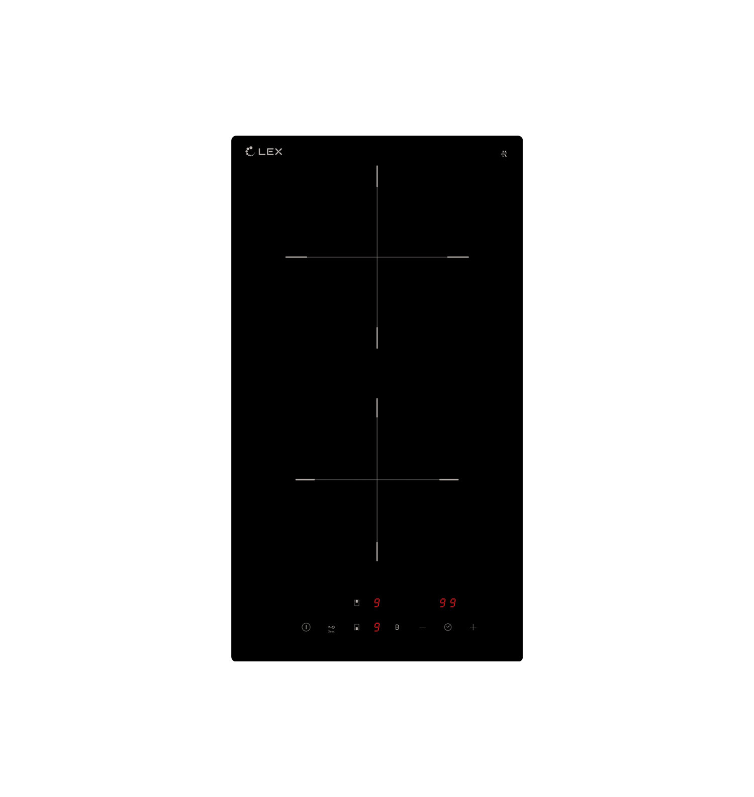 Изображение товара Индукционная варочная панель Lex EVI 320A BL 2 конфорки сенсорный контроль черный