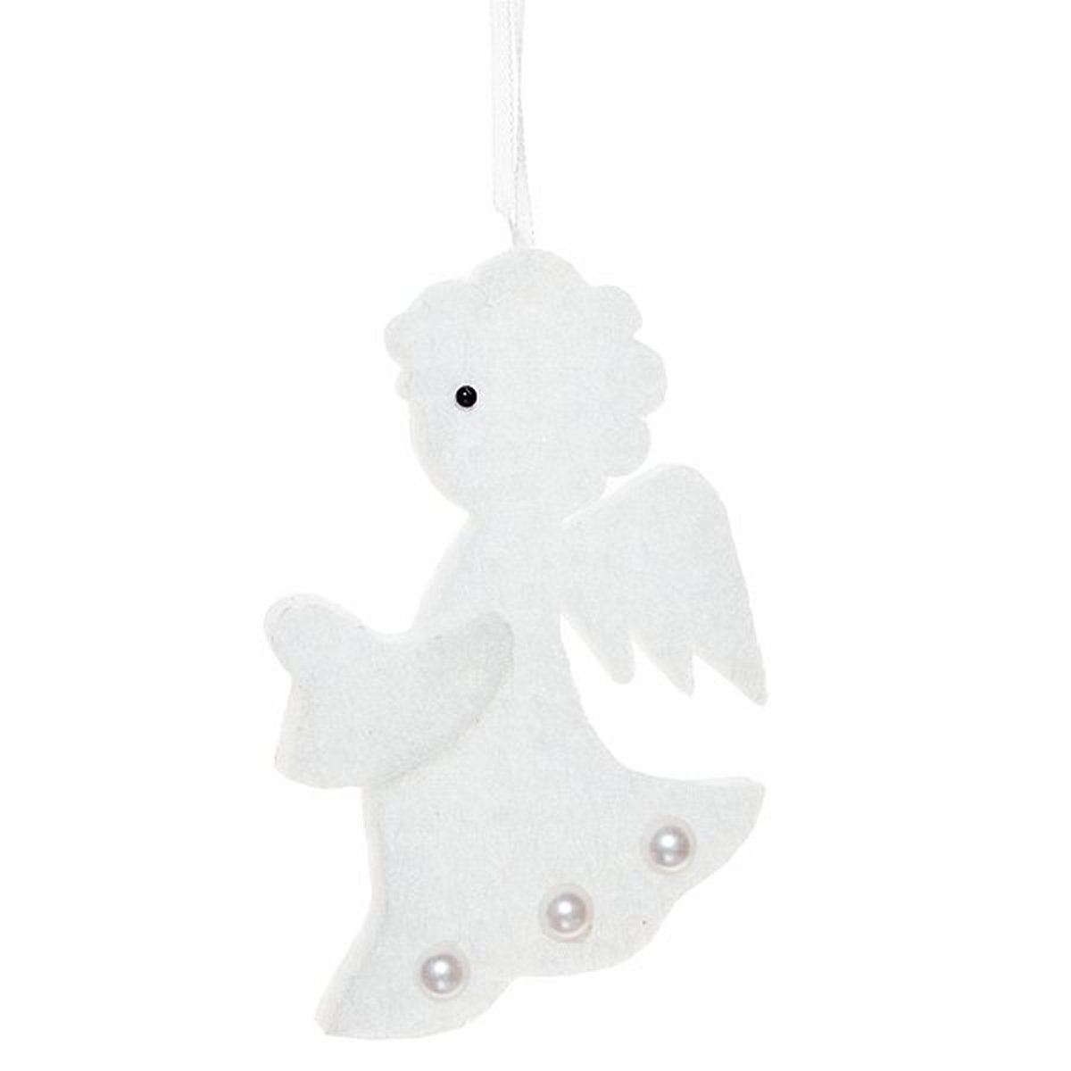 Изображение товара Елочная игрушка Ангел 633420 11 см х 1 см белый