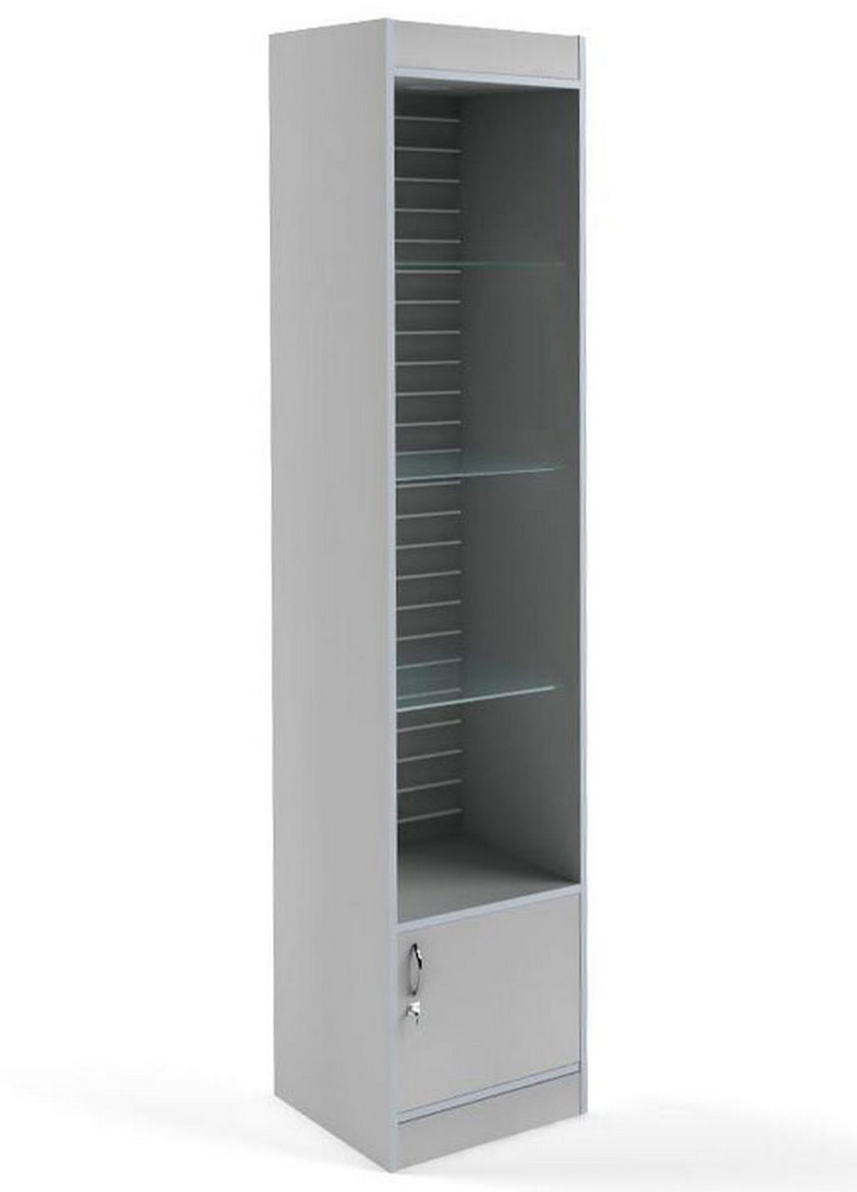 Изображение товара Шкаф-витрина 45x200 см с накопителем Универсал №162-45-Э дерево стекло серый Россия