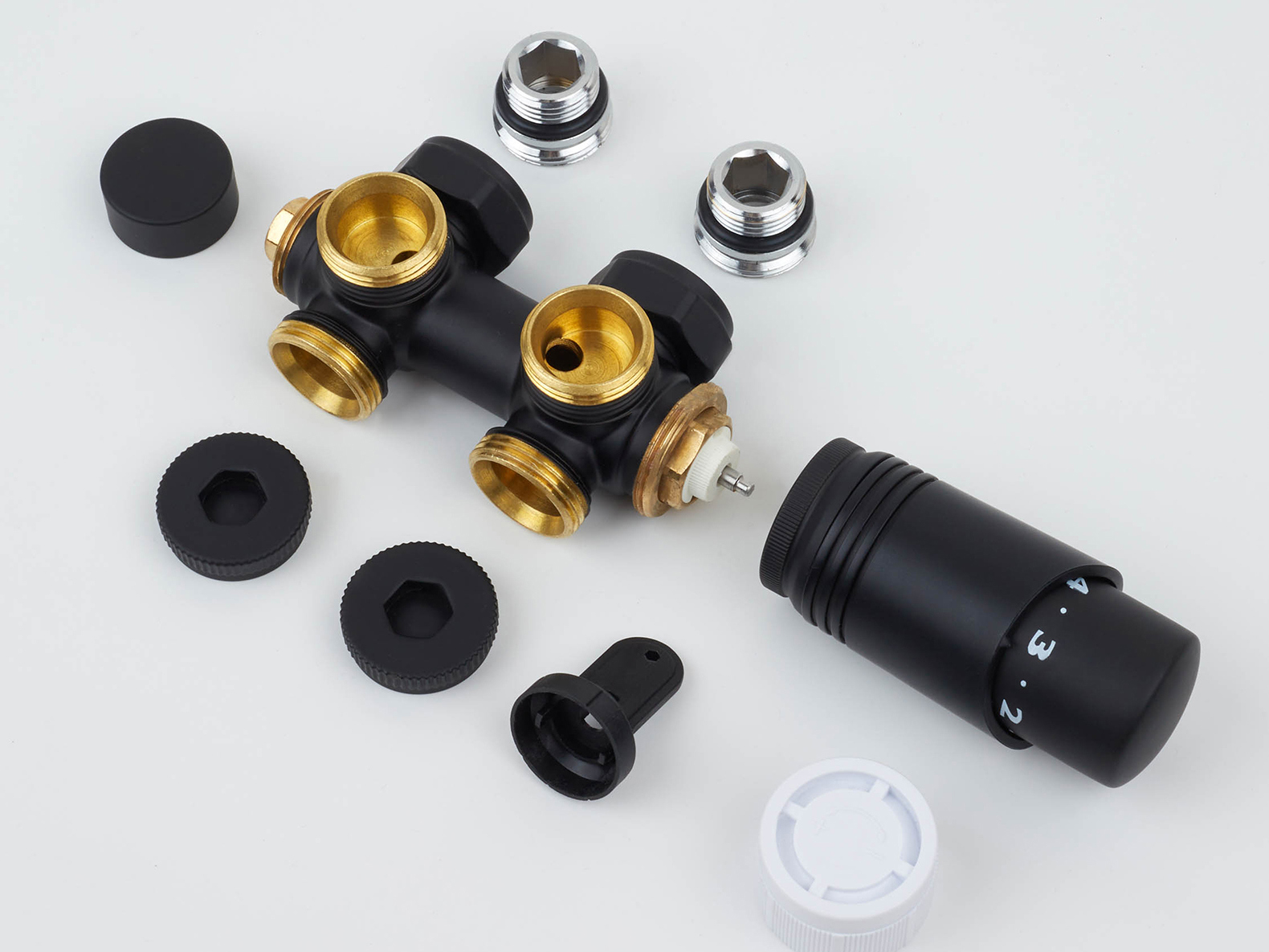 Изображение товара Монтажный комплект Guardo Multiflex+ L 1/2"x3/4" черный матовый латунь