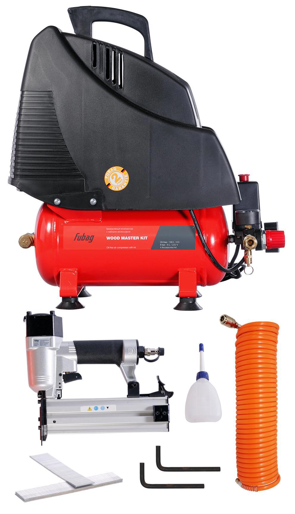 Изображение товара Набор компрессорного оборудования Fubag OL 195/6 Wood Master Kit, с комплектом аксессуаров 4 шт Изображение товара Набор компрессорного оборудования Fubag OL 195/6 Wood Master Kit, с комплектом аксессуаров 4 шт