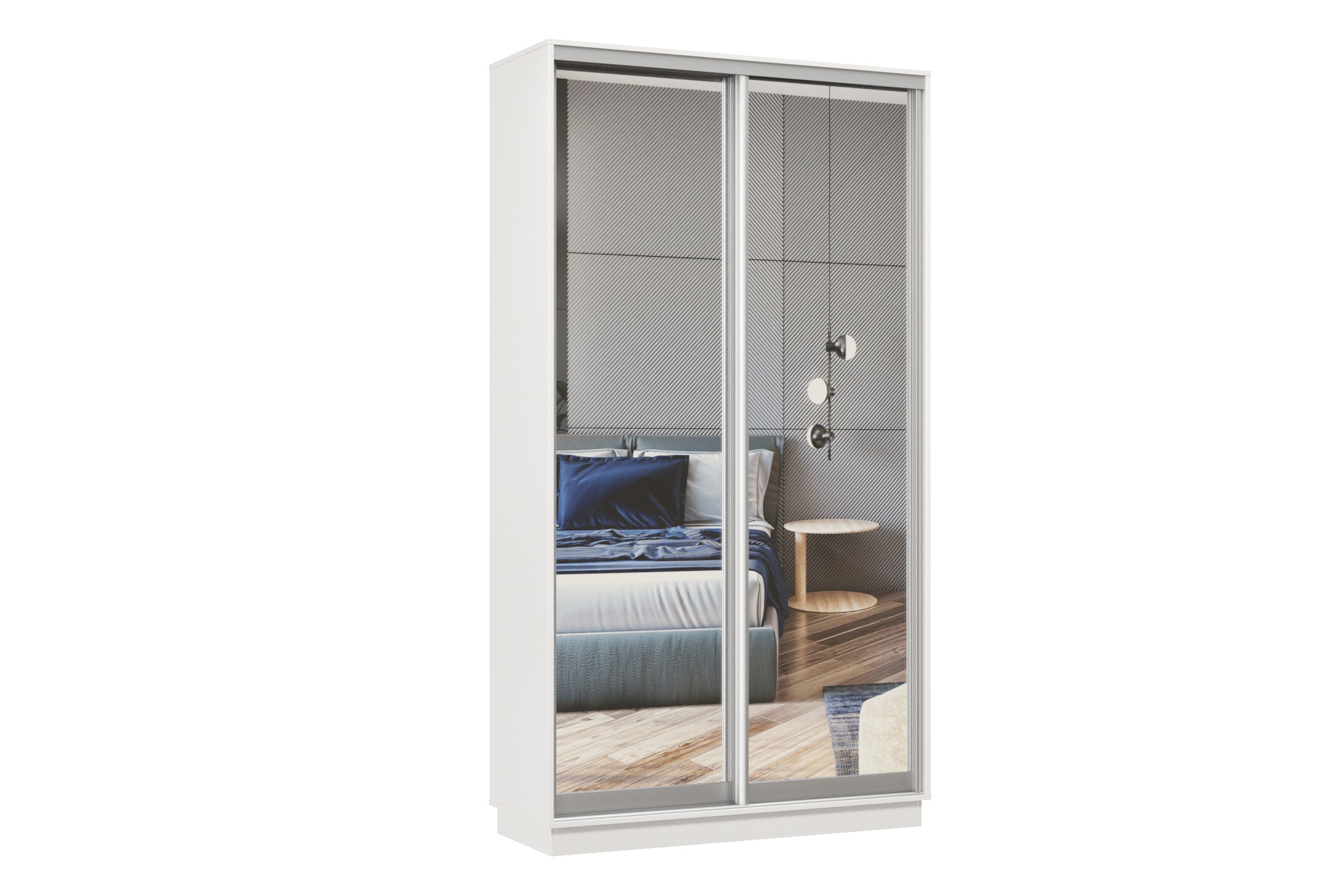 Изображение товара Шкаф-купе xочу домой Лайт 01 с зеркалом, белый, 220x120x45 см