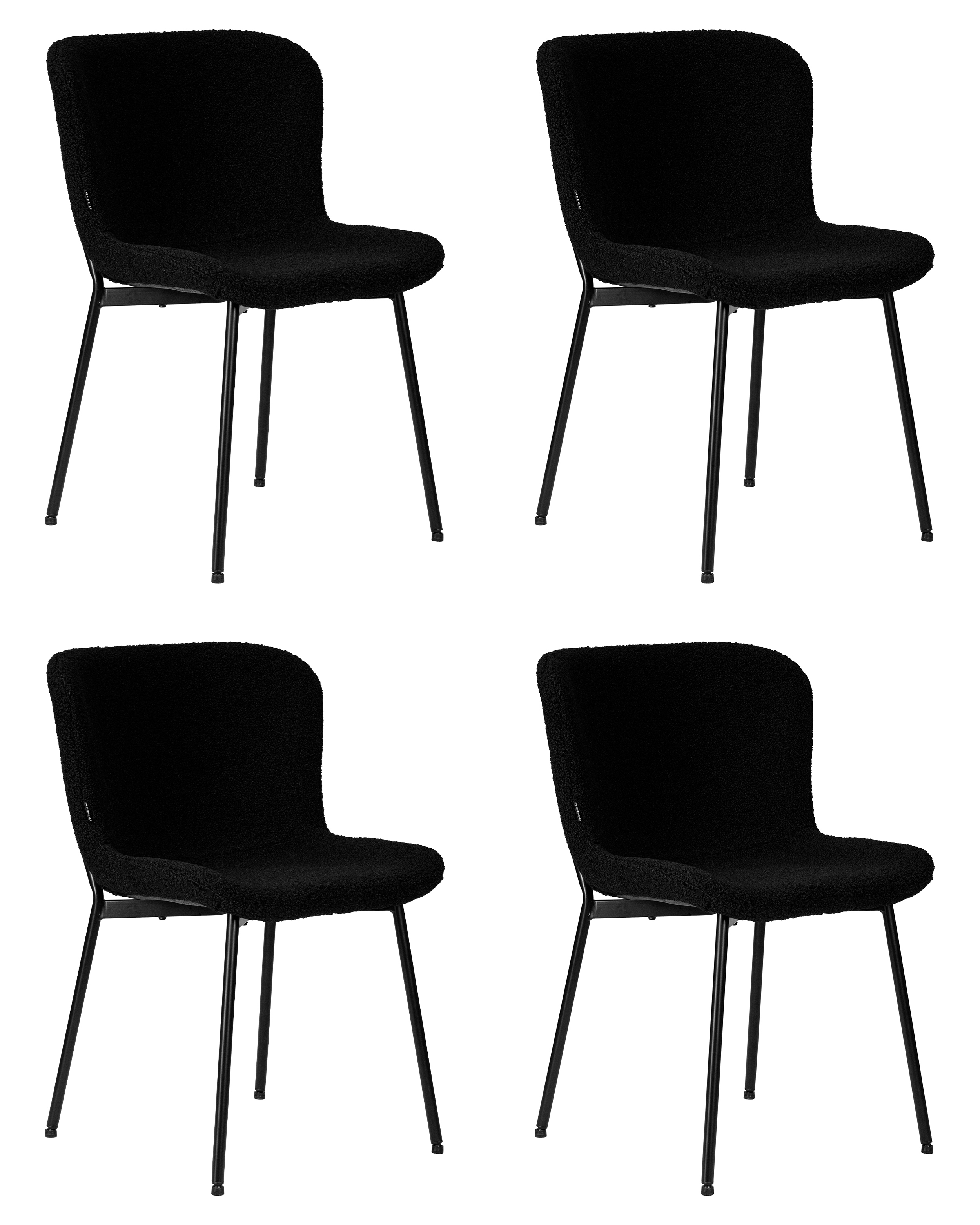 Изображение товара Комплект кухонных стульев 4 шт Dobrin Milo lml-7404 49x49x60 см ткань цвет черный