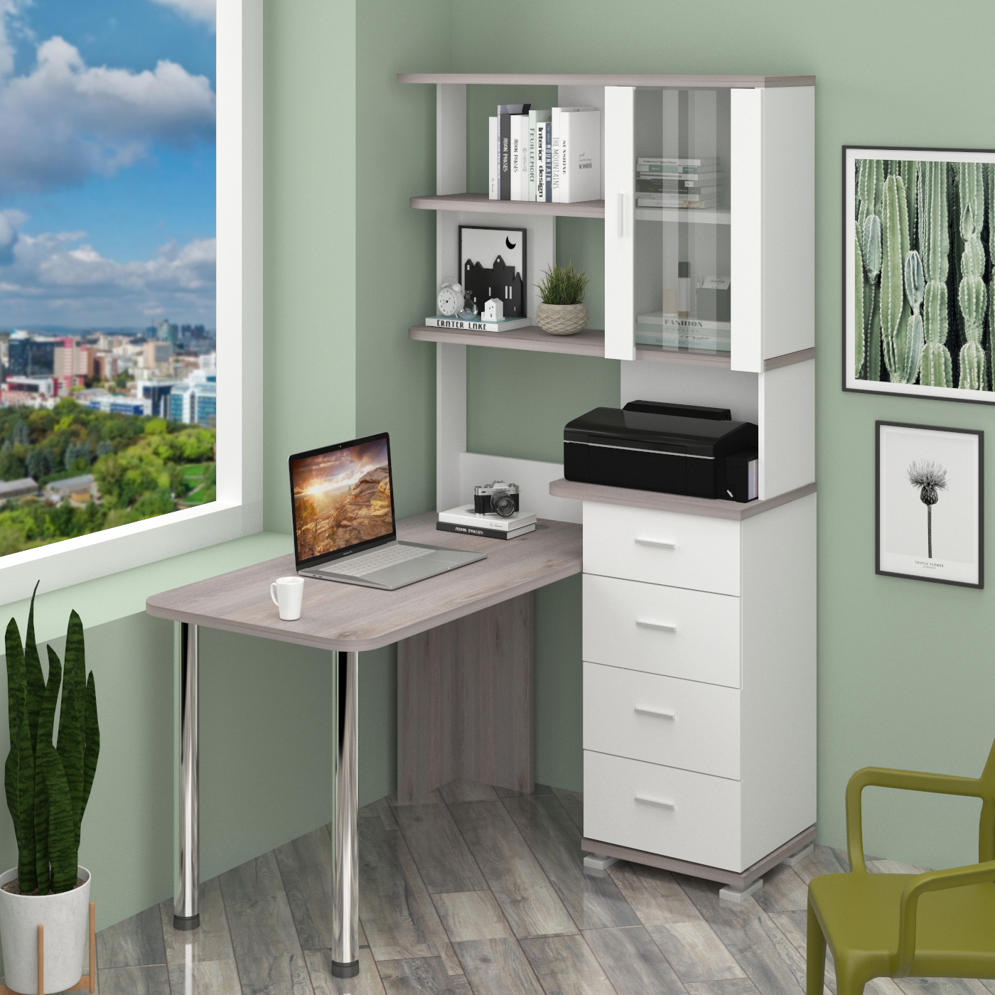 Изображение товара Стол Мэрдэс СР-220/130 угловой 110x193 см белый