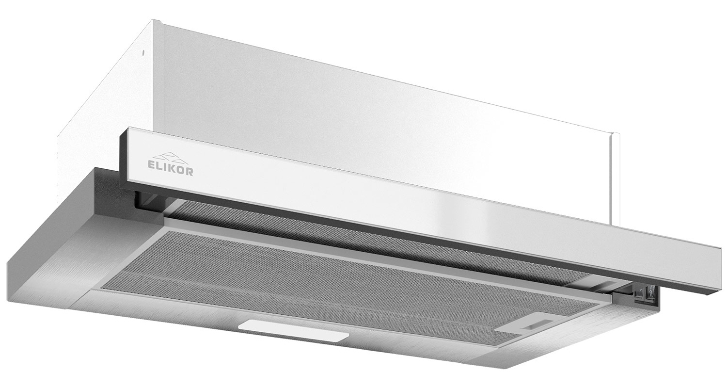 Изображение товара Встраиваемая вытяжка Elikor Интегра GLASS 60Н-400-В2Д КВ II М-400-60-249 нерж./стекло белое 60 см цвет серый/серебристый