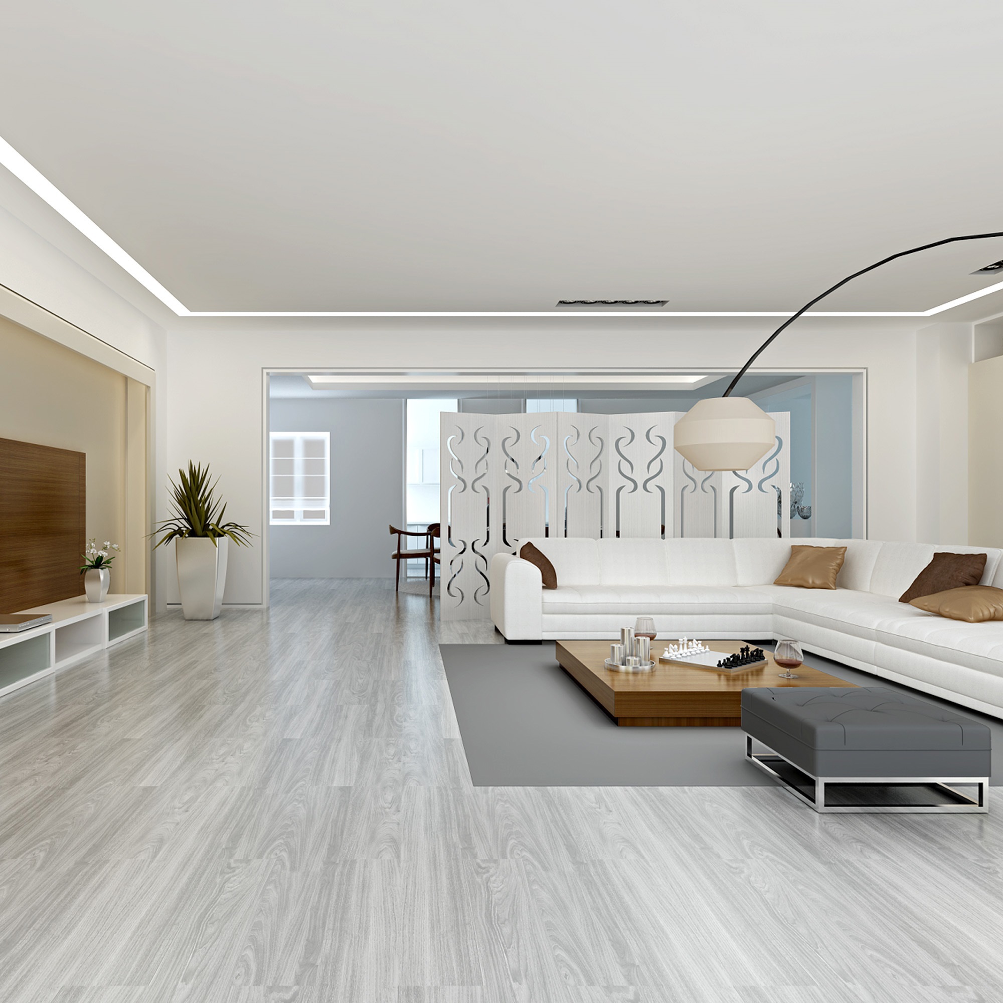 Изображение товара ПВХ самоклеящаяся плитка LVT-801 НСК303 светло-серая 31 класс 1.8 мм, 2.51 м2