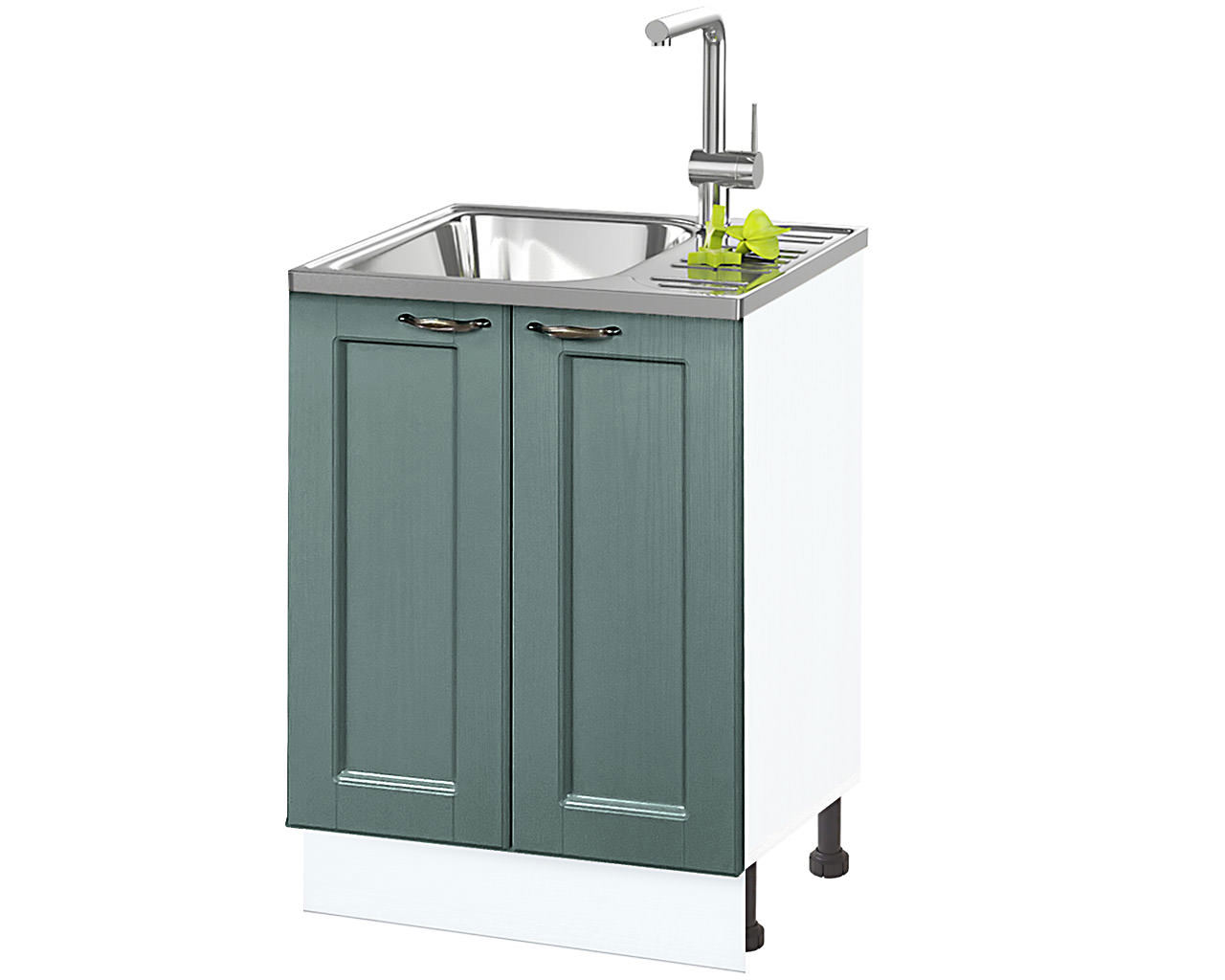 Изображение товара Напольный шкаф Нева 60x82x50 см фасад МДФ цвет зеленый для кухни