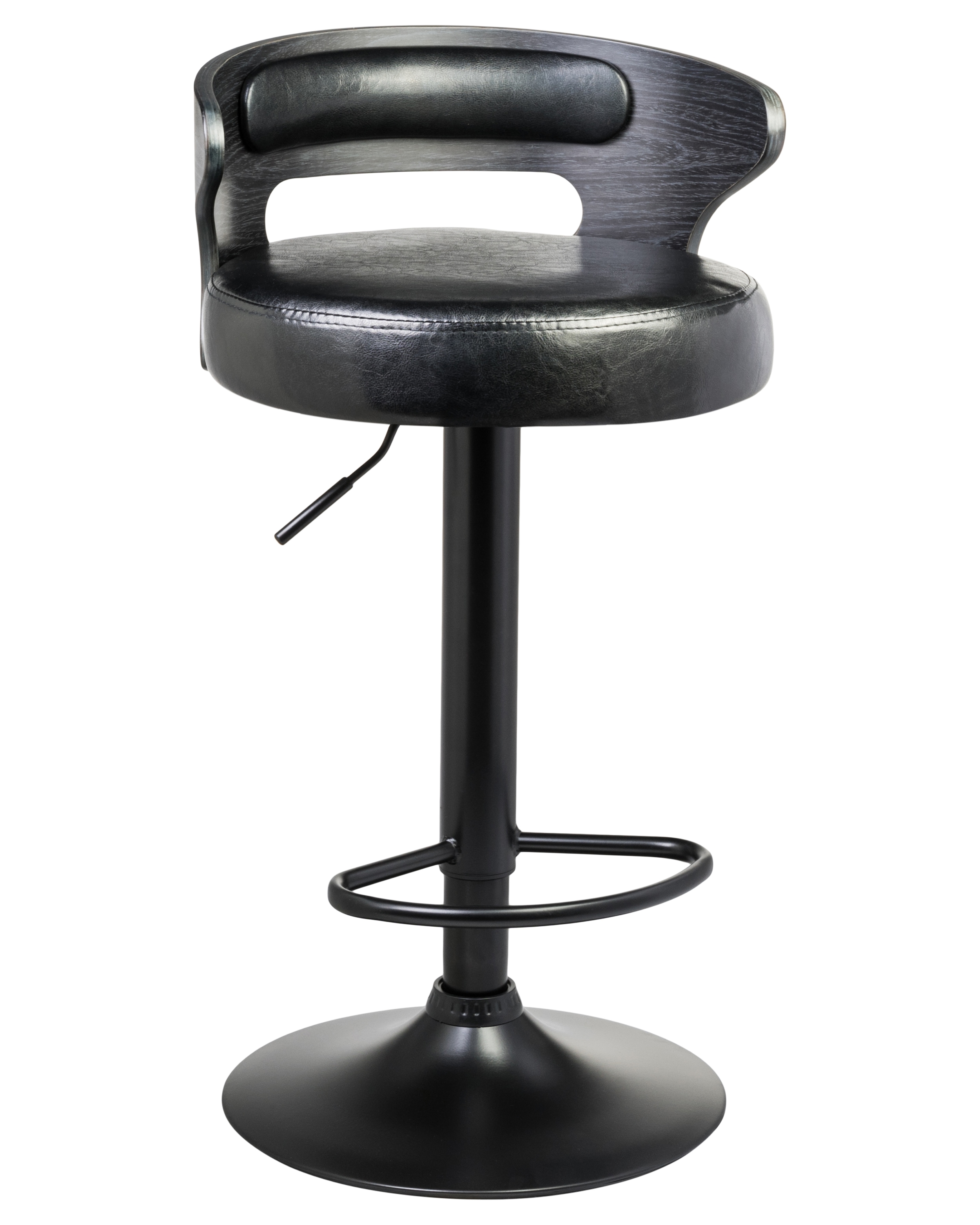 Изображение товара Барный стул Dobrin Fred black lmz-1018 с регулировкой высоты вращением и подлокотниками