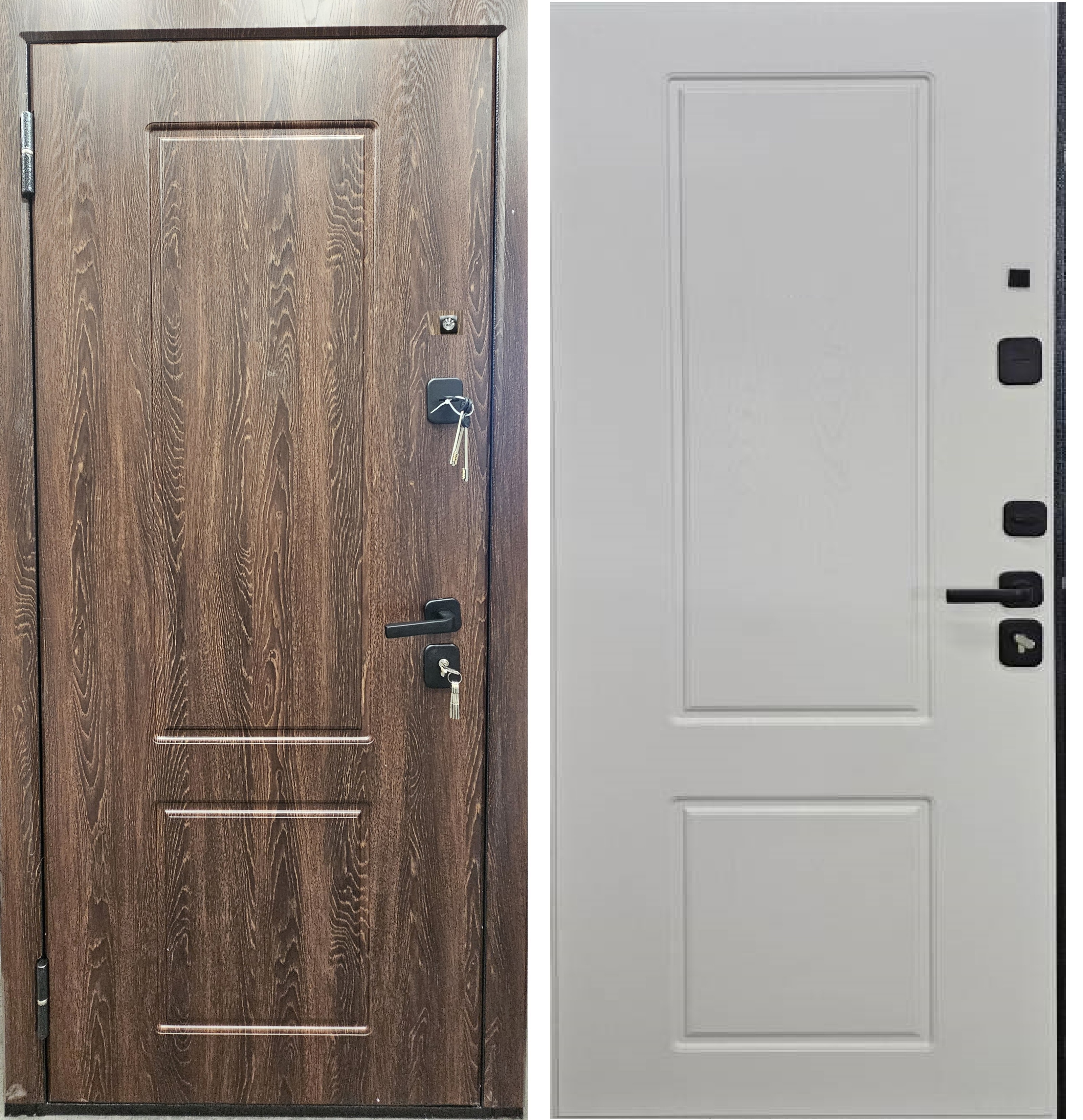 Изображение товара Входная дверь Меги Home 3 правый 205x87см цвет коричневый/белый