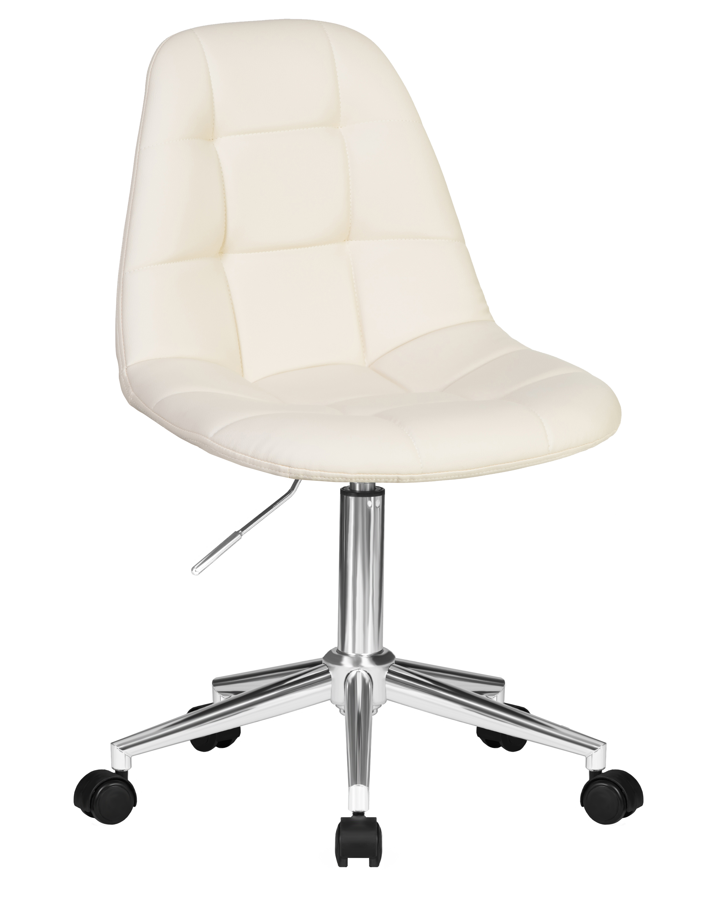 Изображение товара Офисное кресло Dobrin Monty из искусственной кожи кремового цвета, регулировка высоты