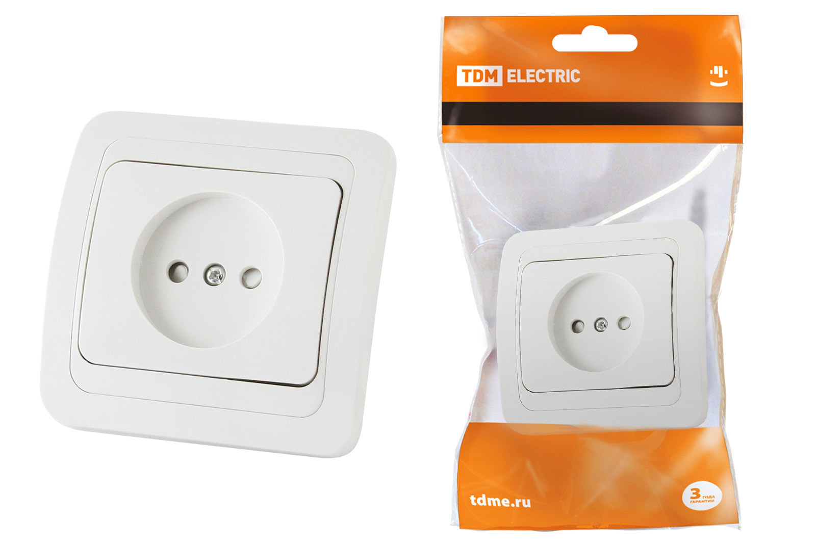Изображение товара Накладная розетка Tdm Electric Вуокса SQ1804-0023 белого цвета с защитной шторкой