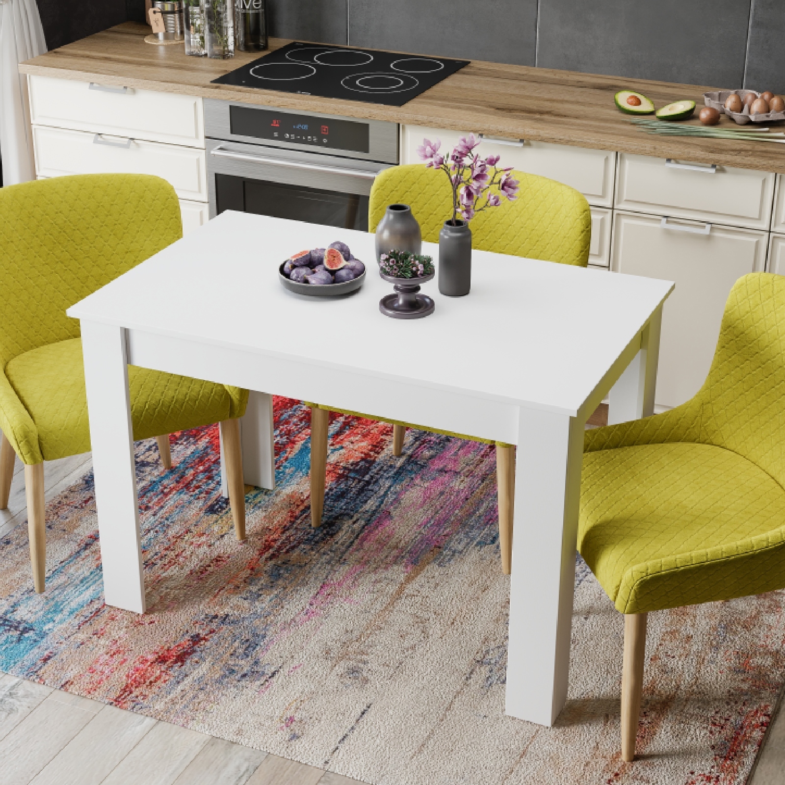 Изображение товара Обеденный стол Трия Промо тип 2 110x67 см белый для кухни