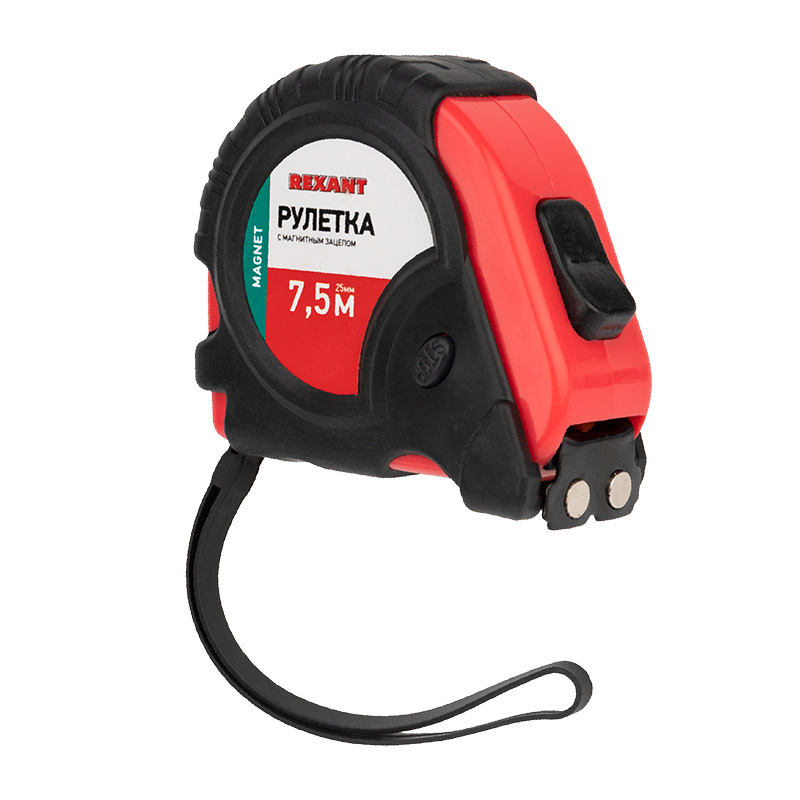 Изображение товара Рулетка Rexant 12-9016 7.5 м двухсторонняя, ударопрочная, прорезиненный корпус
