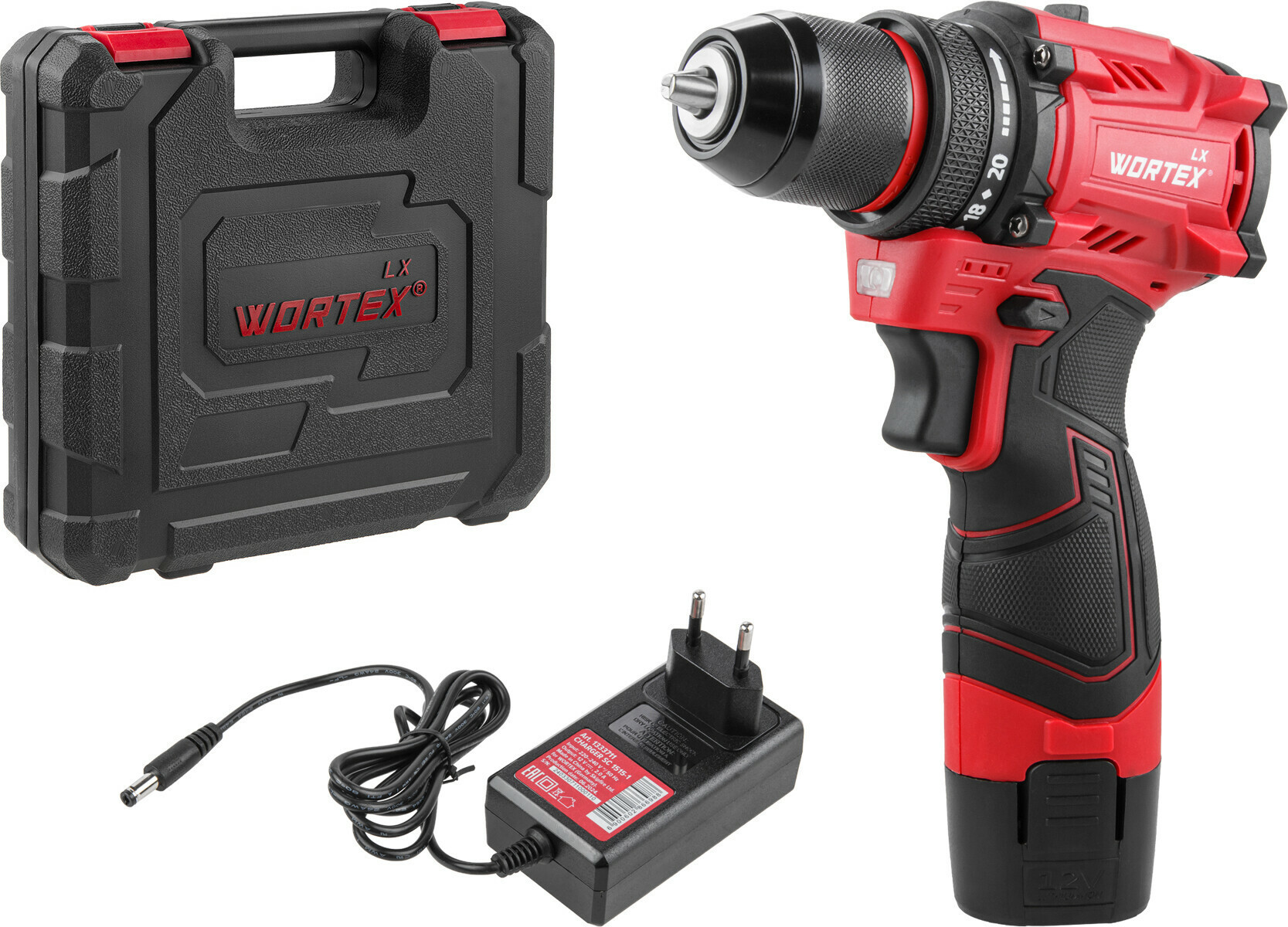 Изображение товара Дрель-шуруповерт WORTEX LX BD 1215-1 Li 12 В с аккумулятором