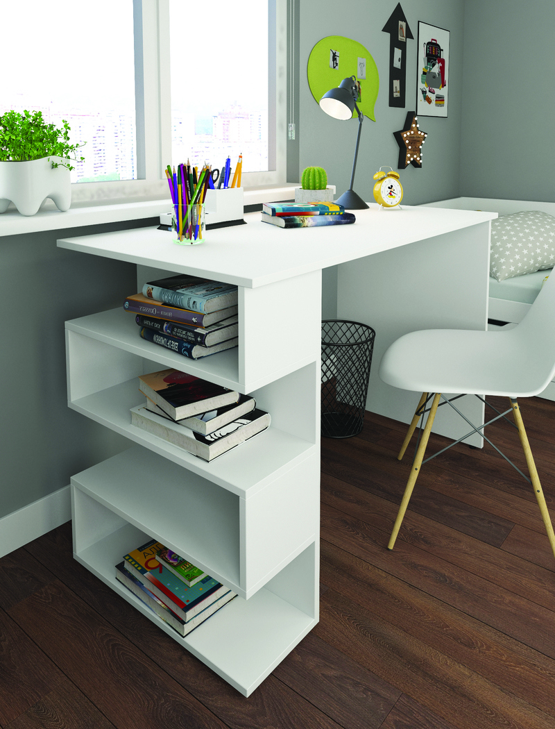 Изображение товара Письменный стол Мебельнов СТ-1 110x58x75 см белый для спальной комнаты