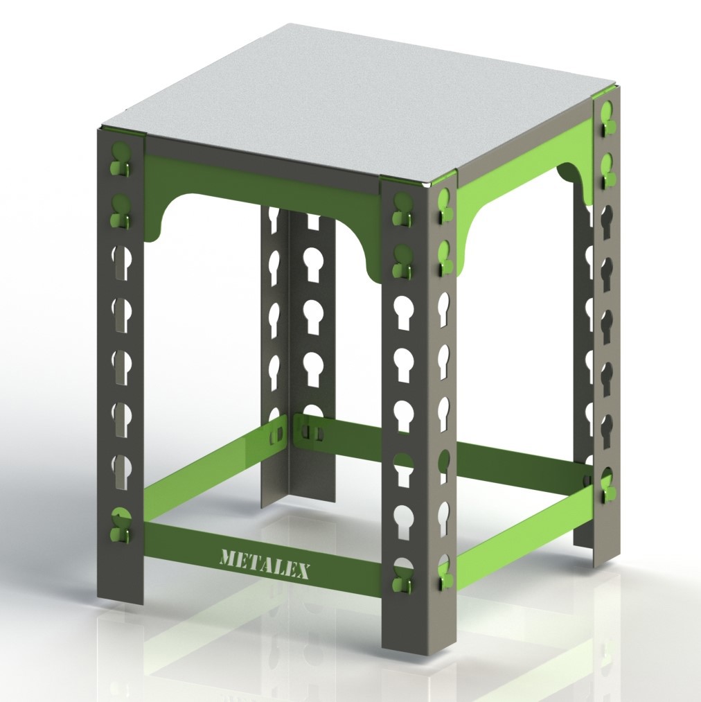 Изображение товара Табурет Metalex 300x300x450 цвет серо-зелёный