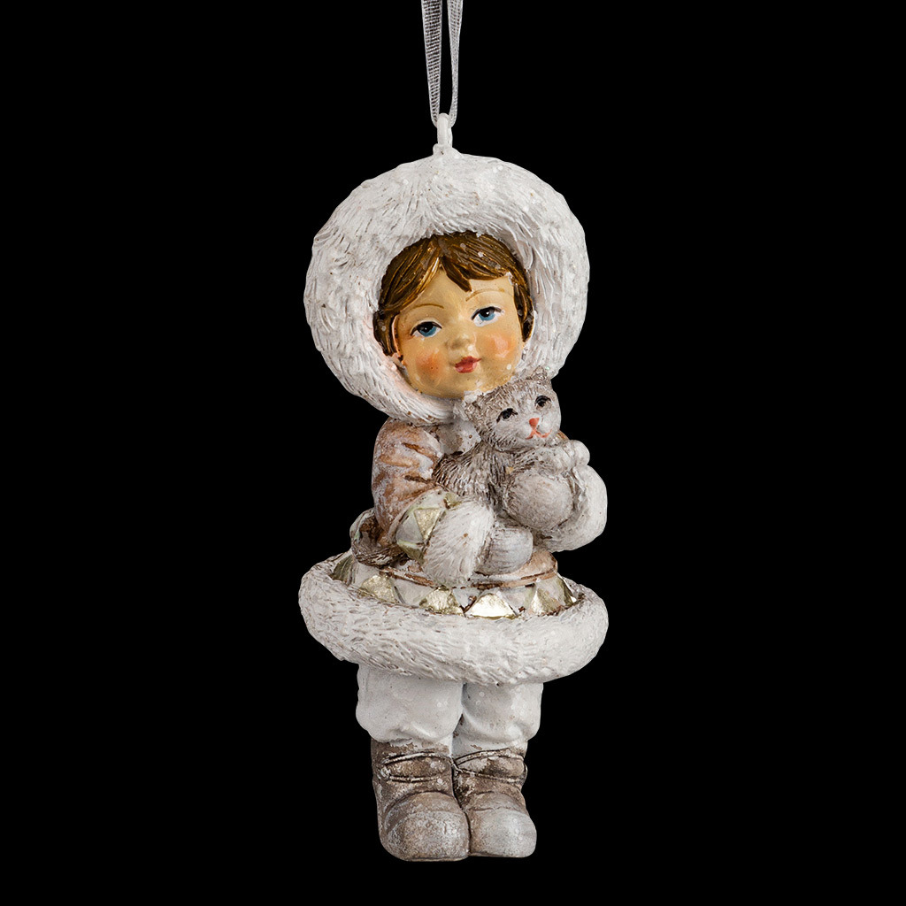 Изображение товара Елочная игрушка Девочка в шубке 9 см бежевый ERICHKRAUSE дизайнерская