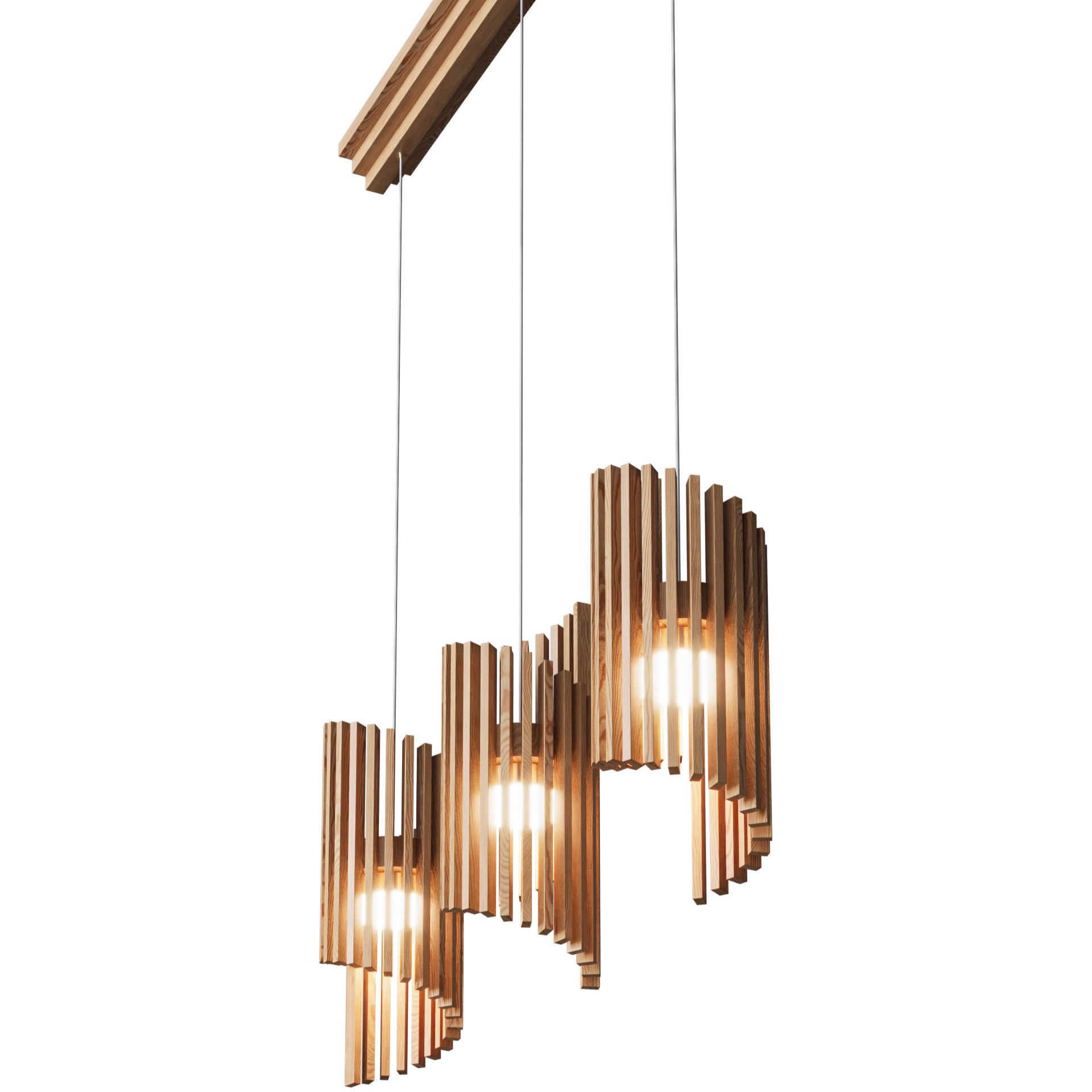 Изображение товара Светильник подвесной светодиодный Absolut Skandic Нерта 3 (тик) 9 м² нейтральный белый свет цвет тик