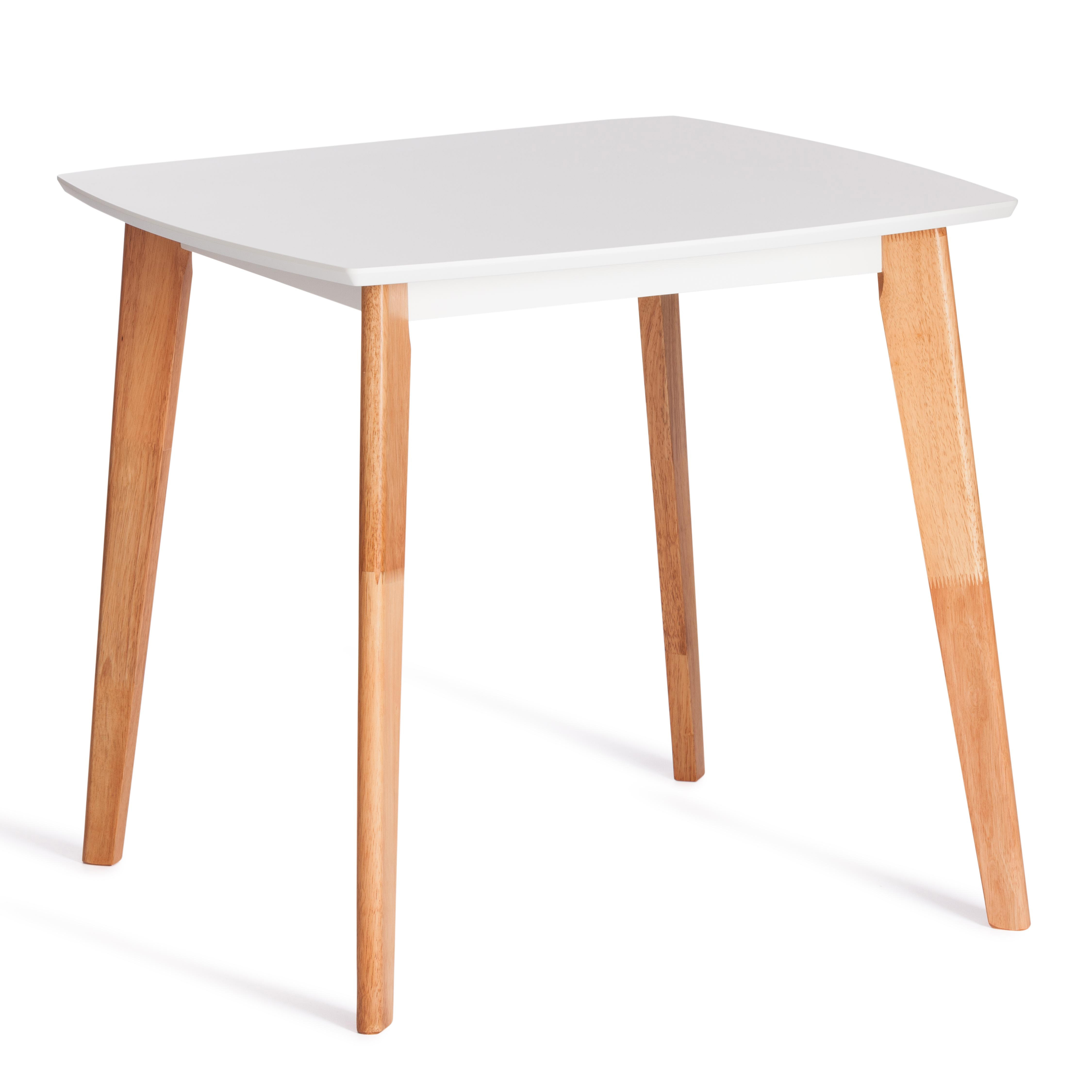 Изображение товара Кухонный стол квадратный Tetchair Claire 80x80 см МДФ белый натуральное дерево