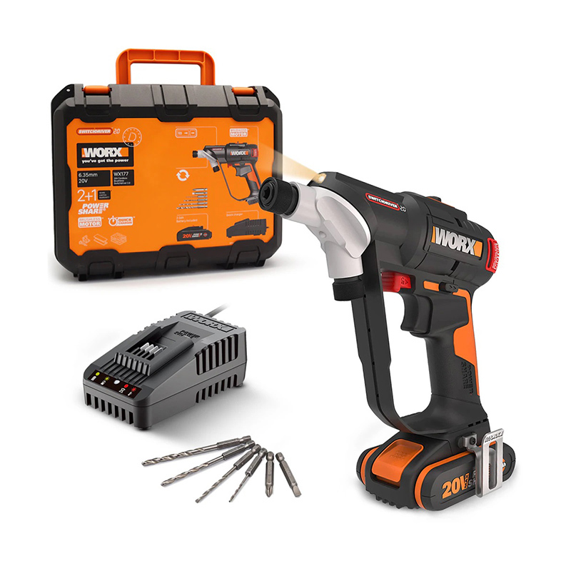 Изображение товара Дрель-шуруповерт аккумуляторная бесщеточная WORX WX177