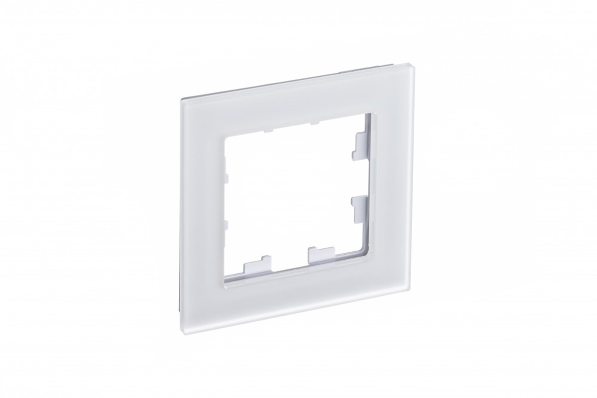 Изображение товара Рамка для розеток и выключателей Systeme electric AtlasDesign Nature 1 пост матовое стекло цвет белый