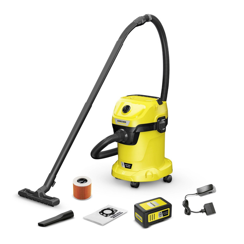 Изображение товара Беспроводной строительный пылесос Karcher WD 3-18 Battery Set 225 Вт 17 л
