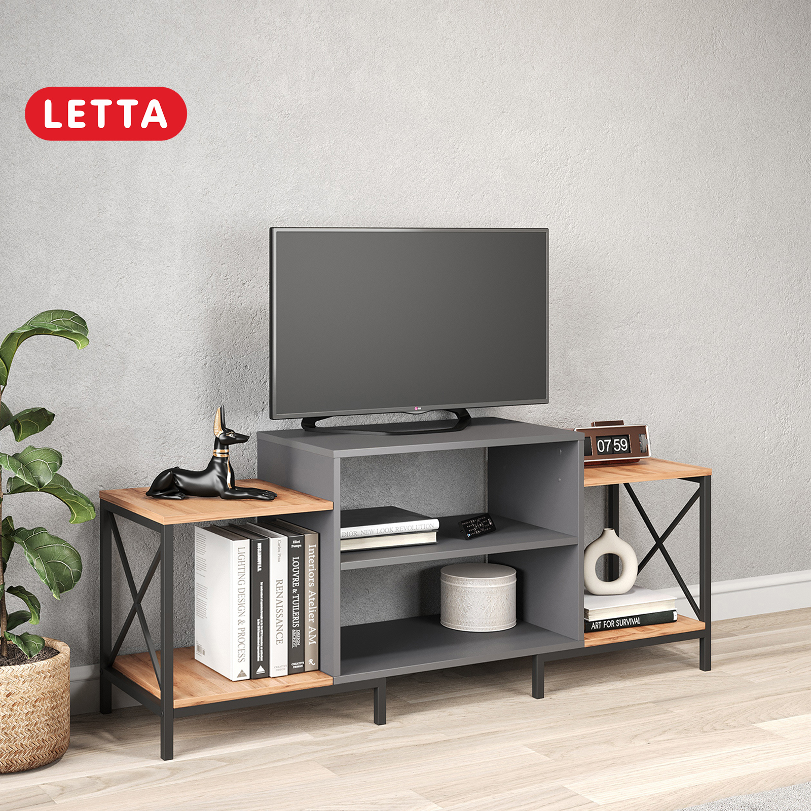 Изображение товара Тумба под телевизор Letta LMK2290101 138.6x58.4x37.6 см ЛДСП цвет дуб вотан