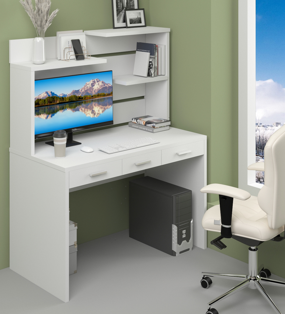 Изображение товара Стол Мэрдэс СП-32 БЕ 120x152x68 см ЛДСП цвет белый