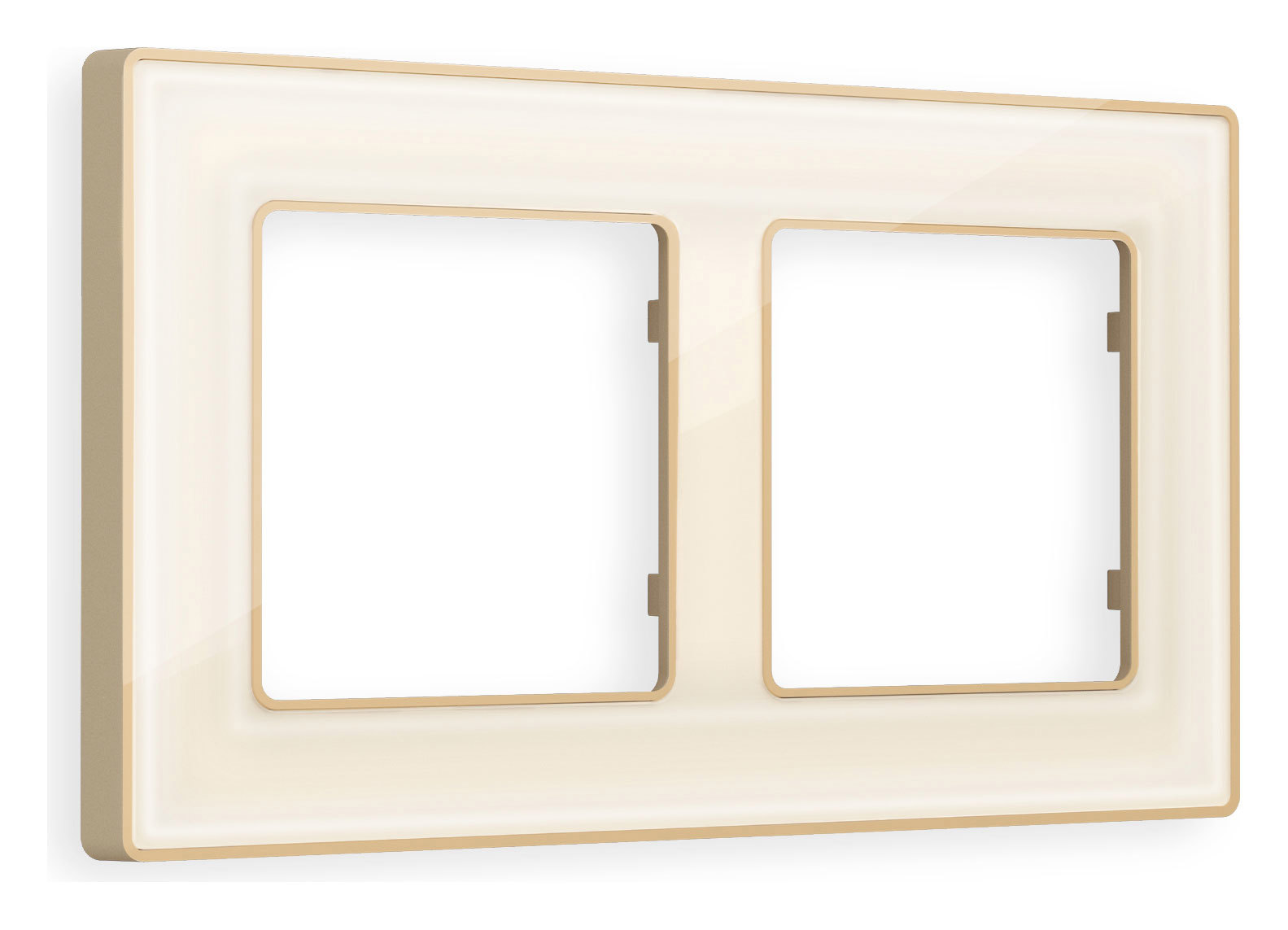 Изображение товара Рамка для розеток и выключателей Ambrella volt Alfa Arctic AF580342 бежевый стекло