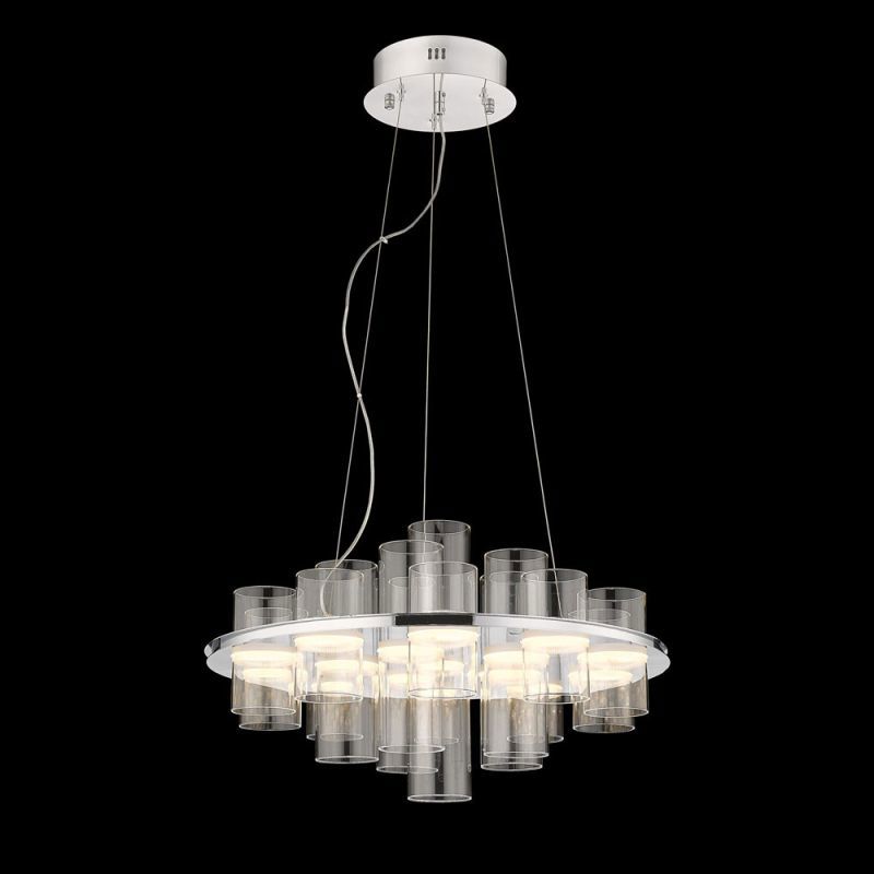 Изображение товара Подвесная светодиодная люстра Wertmark PAULA 16 плафонов серебристая 120 см