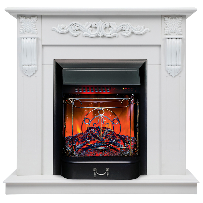 Изображение товара Каминокомплект Realflame Dominica с очагом Majestic Lux BL белый матовый 1600 Вт