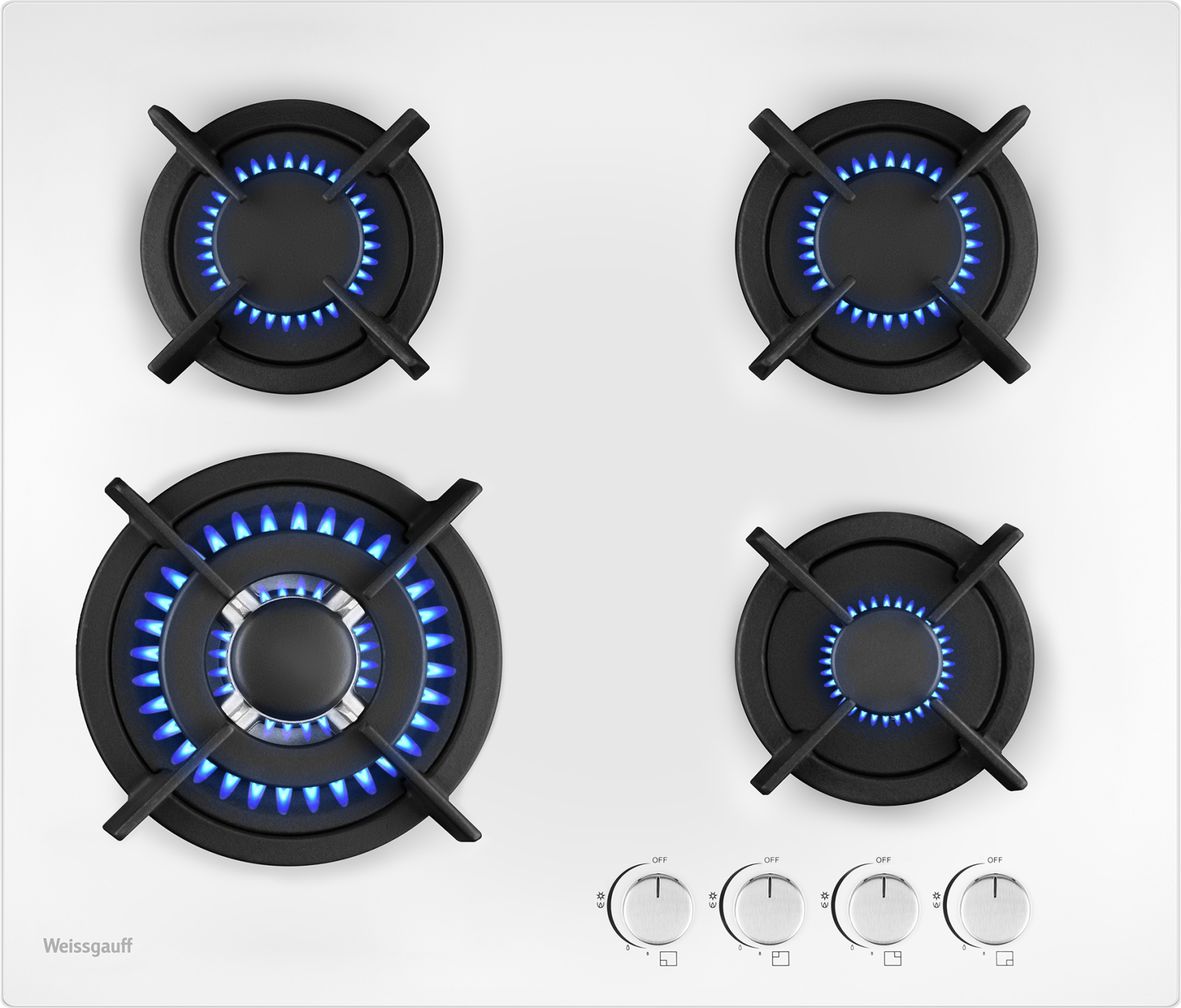 Изображение товара Газовая варочная панель Weissgauff HG 640 WGh 60 см 4 конфорки белый
