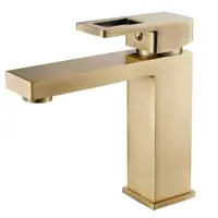 Изображение товара Смеситель для раковины Oute T10801Q однорычажный квадратный цвет бронза