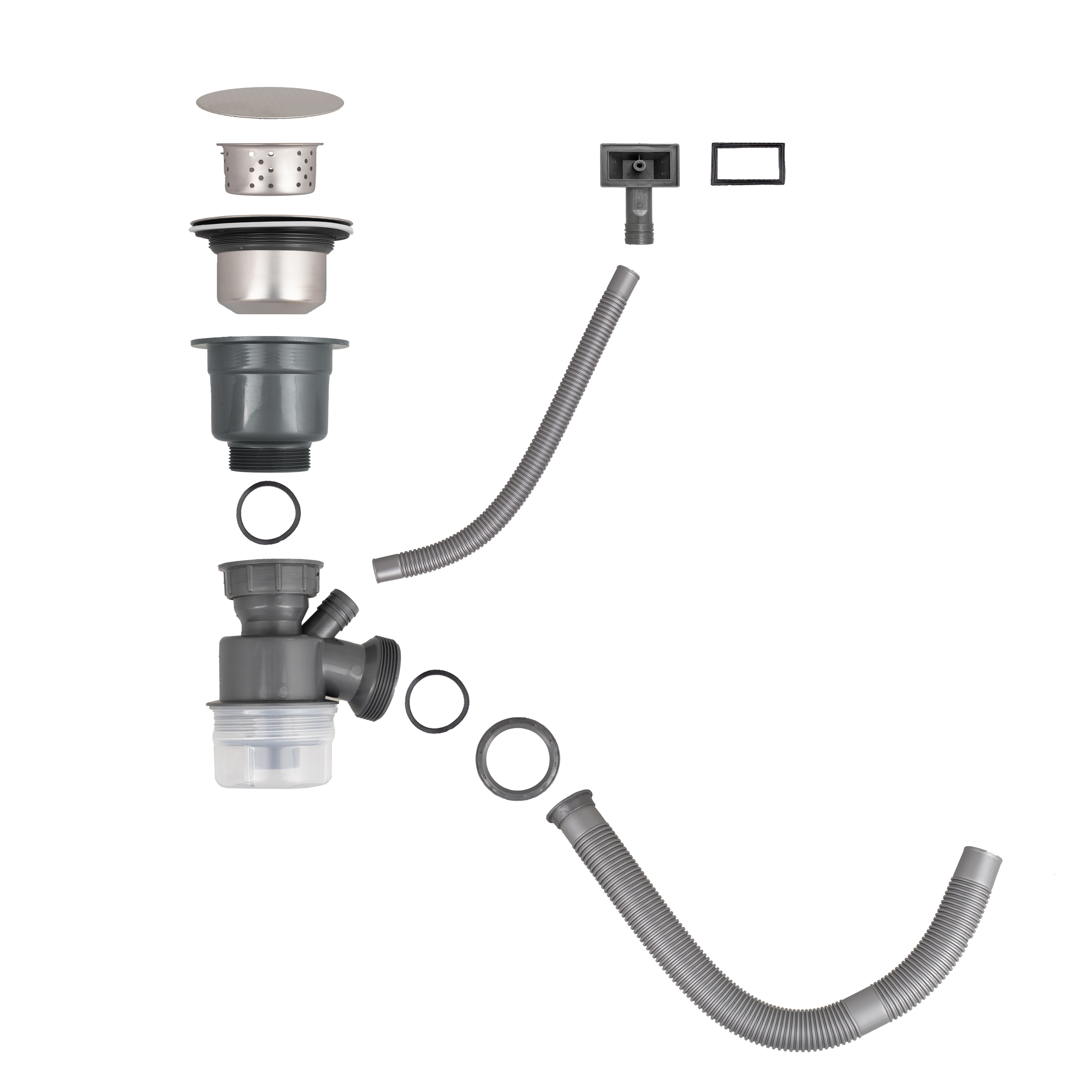 Изображение товара Сифон для раковины Dikalan D40 мм цвет серый DW001