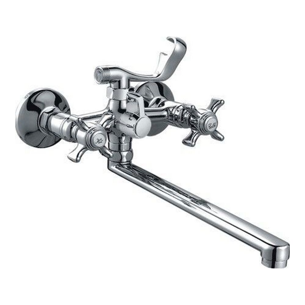 Изображение товара Смеситель для ванны Haiba Hb2124 00288746 двухвентильный с душевой лейкой цвет хром Изображение товара Смеситель для ванны Haiba Hb2124 00288746 двухвентильный с душевой лейкой цвет хром