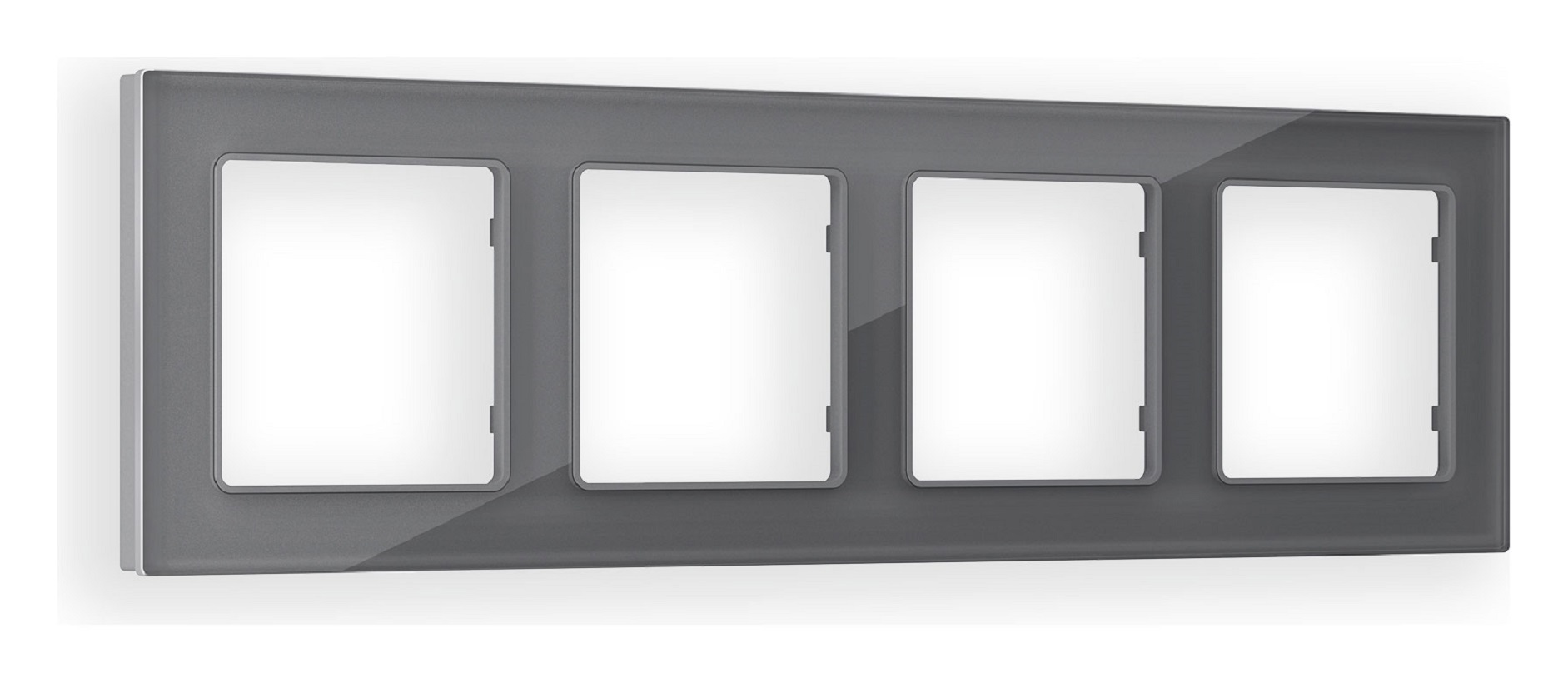 Изображение товара Рамка для розеток и выключателей Ambrella volt Alfa Platos AF330654 4 поста цвет антрацит серый