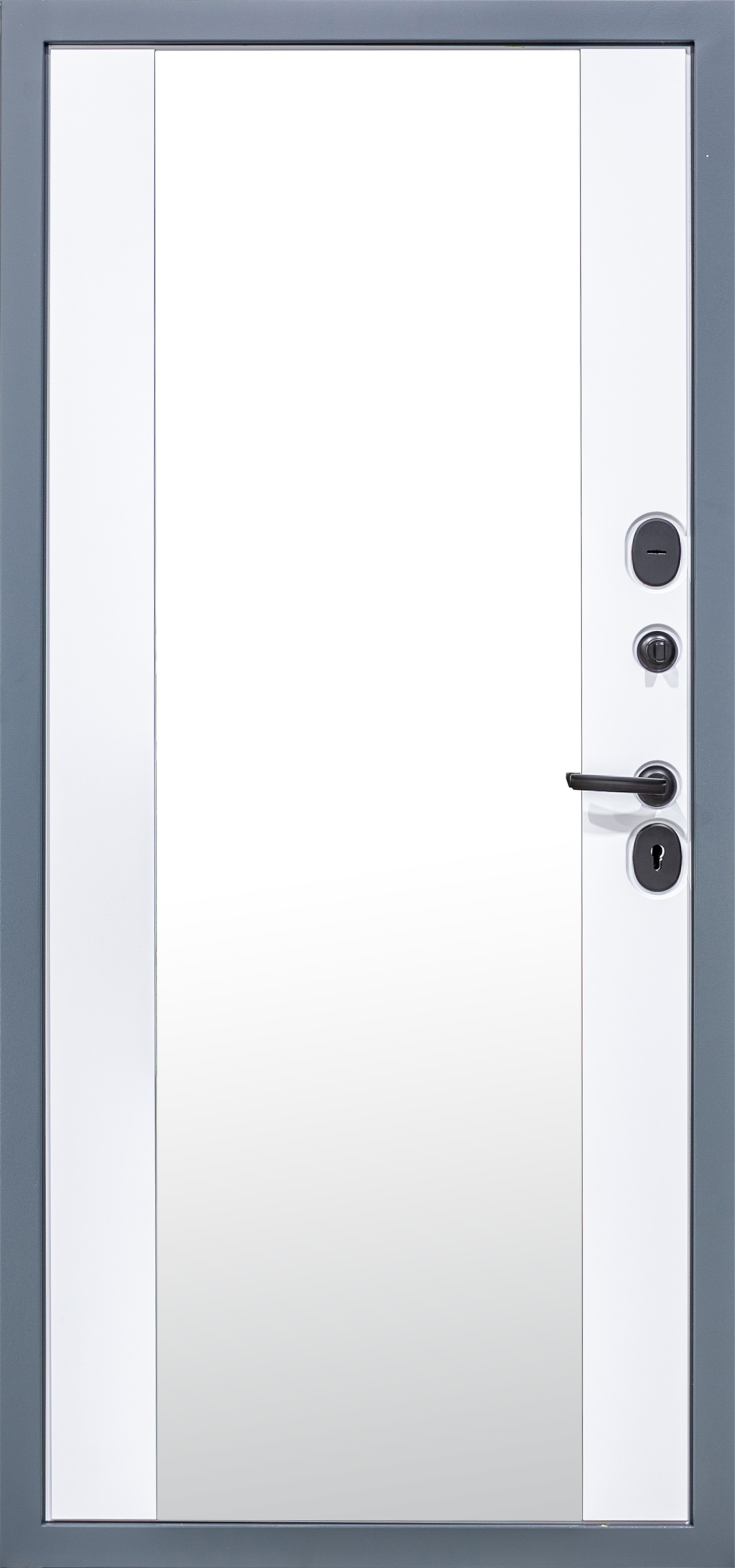 Изображение товара Входная дверь Diva МД-35: 2050x960 мм, правый, серый шагрень, зеркало