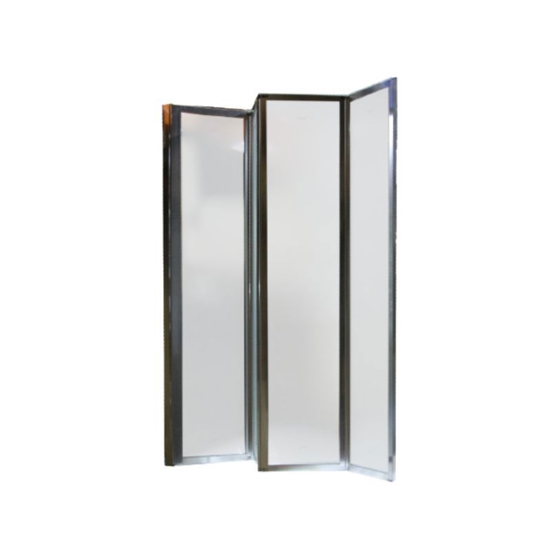 Изображение товара Стеклянная складная шторка для ванной Ceruttispa Bouna 131x139см с хромовым профилем