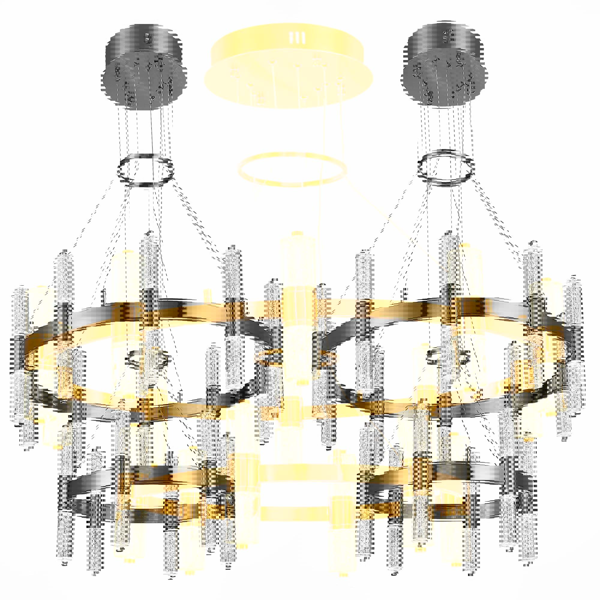 Изображение товара Люстра подвесная светодиодная ST LUCE SL6007.203.32 для просторных интерьеров 28 м² латунь стекло