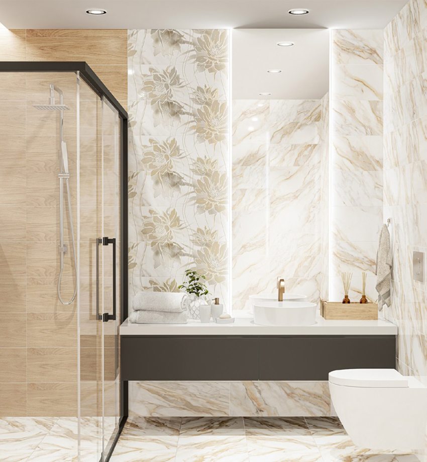 Изображение товара Плитка Eletto ceramica 508131101 коллекция Calacatta ORO 24.2x70 см бежевый настенная керамика