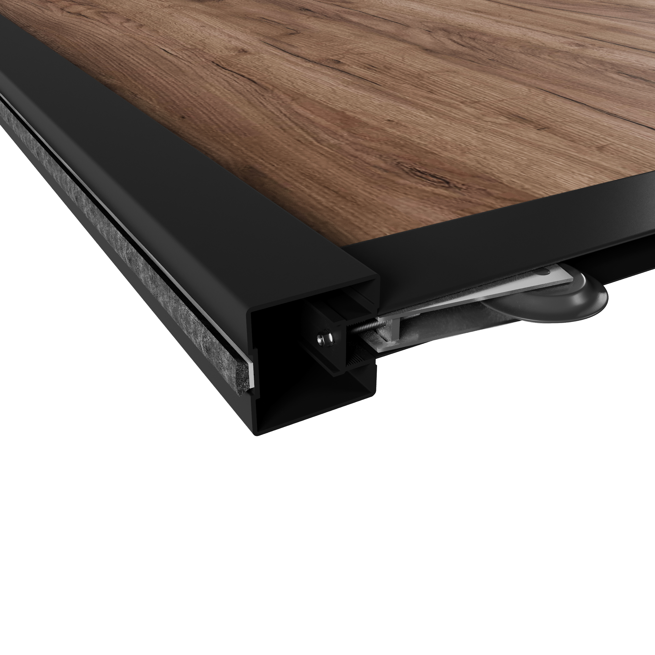 Изображение товара Дверь-купе DKP85/245.K004-55 245.5x85 см с алюминиевым профилем и ЛДСП дуб коричневый табак