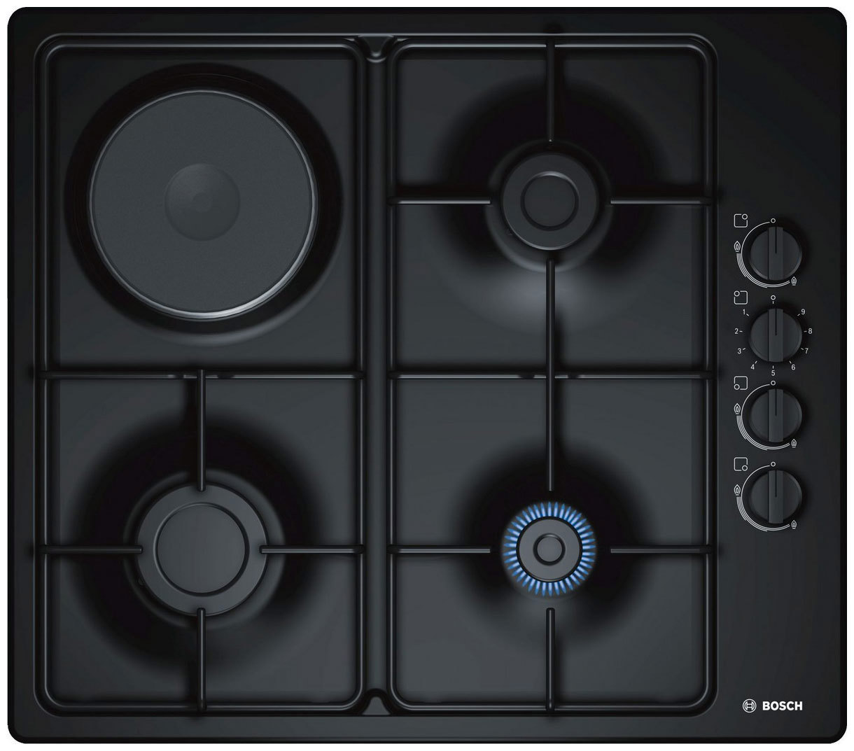 Изображение товара Комбинированная варочная панель Bosch 4 конфорки 58x51 см черная