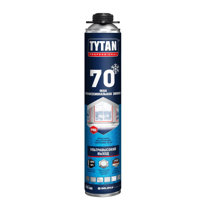 Изображение товара Пена монтажная профессиональная Tytan professional 15614 70 теплоизоляция всесезонная 870 мл