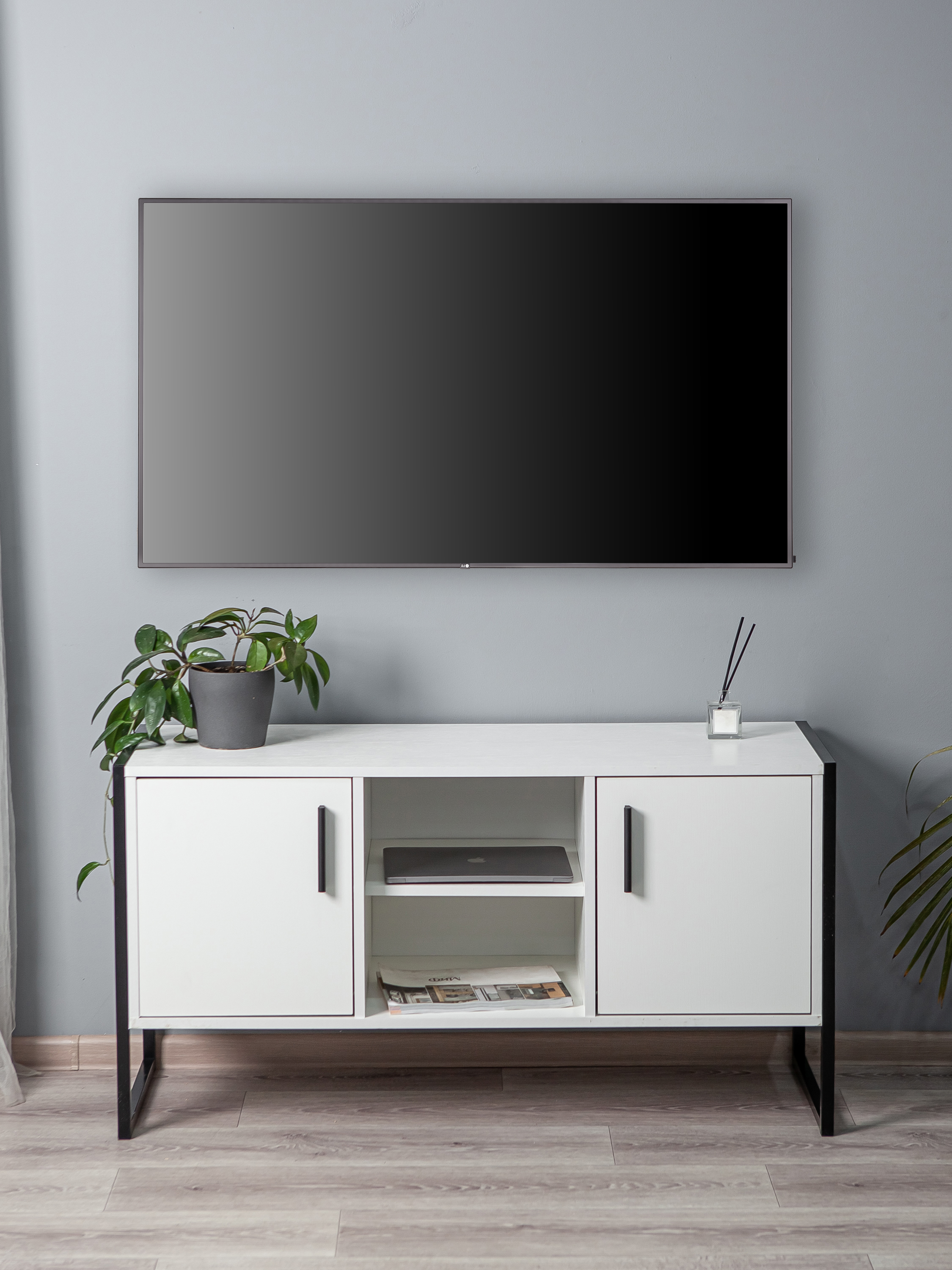 Изображение товара Комод Letta Frame 2 ящика 114x60.4x40.3 см металл цвет белый